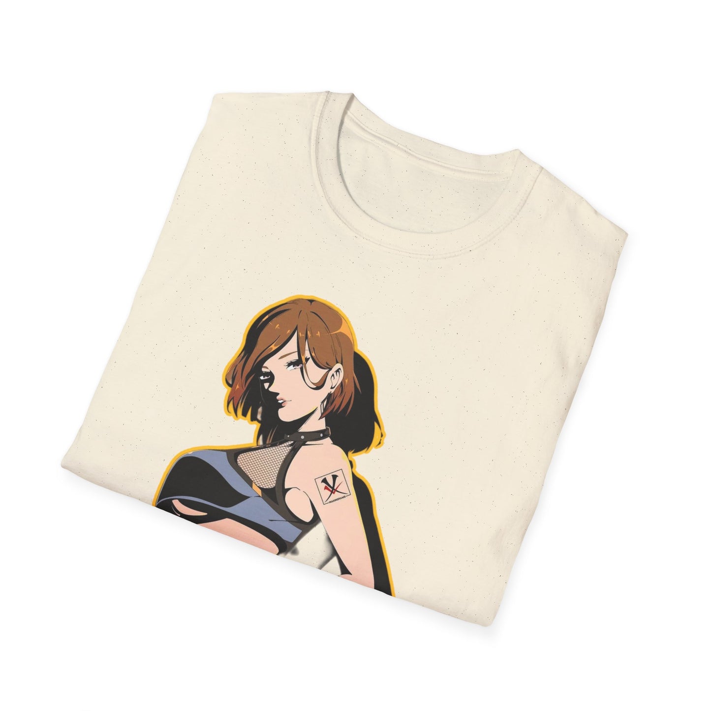 Chic Graphic one piece T-Shirt for Trendy Fashionistas, Unisex Softstyle Tee, Anime Art Apparel, Perfect Gift for Birthdays and Casual Outings