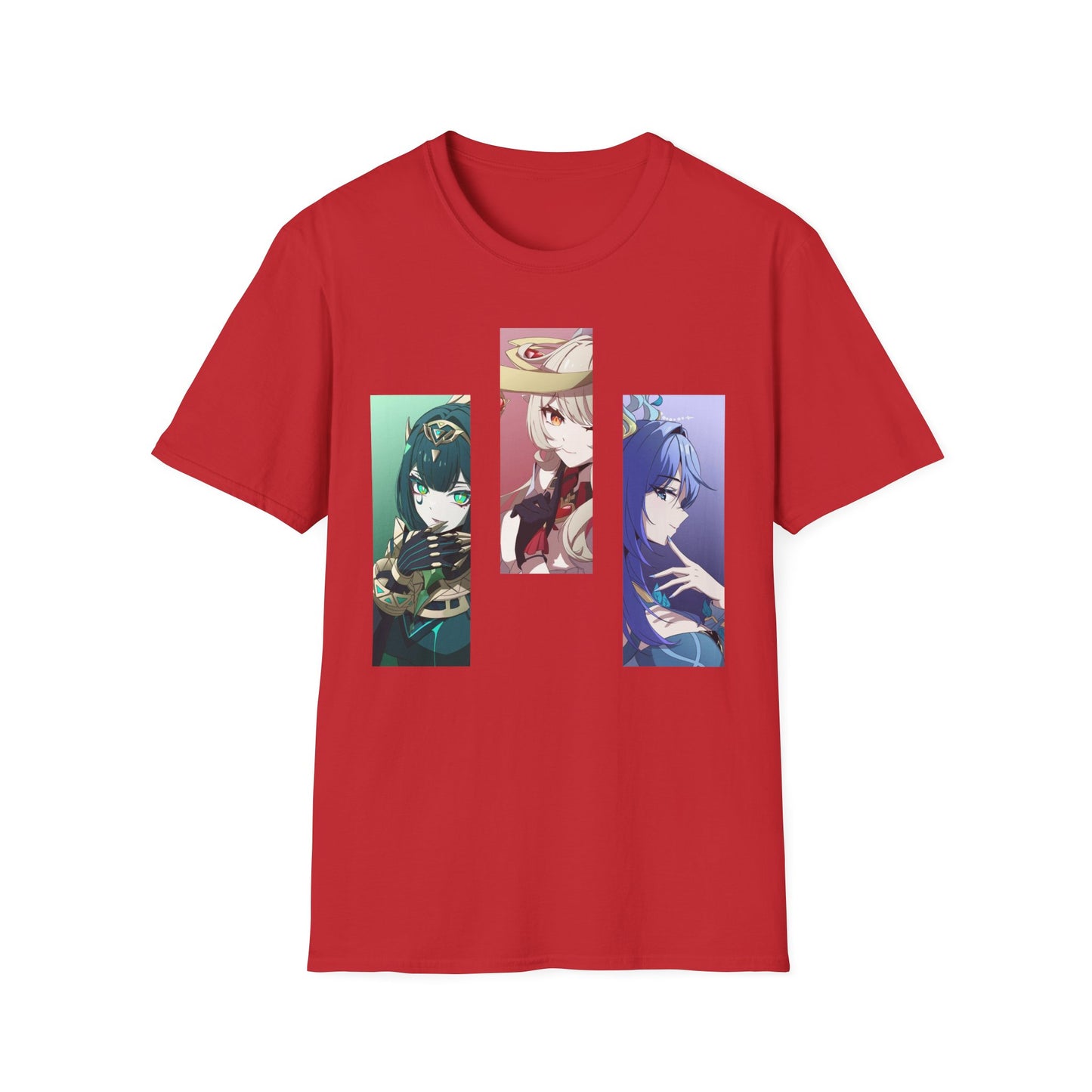 Anime Trio Unisex Softstyle T-Shirt, Casual Tee, Geek Fashion, Gift for Anime Lovers, Novelty Shirt, Unique Graphic Tee