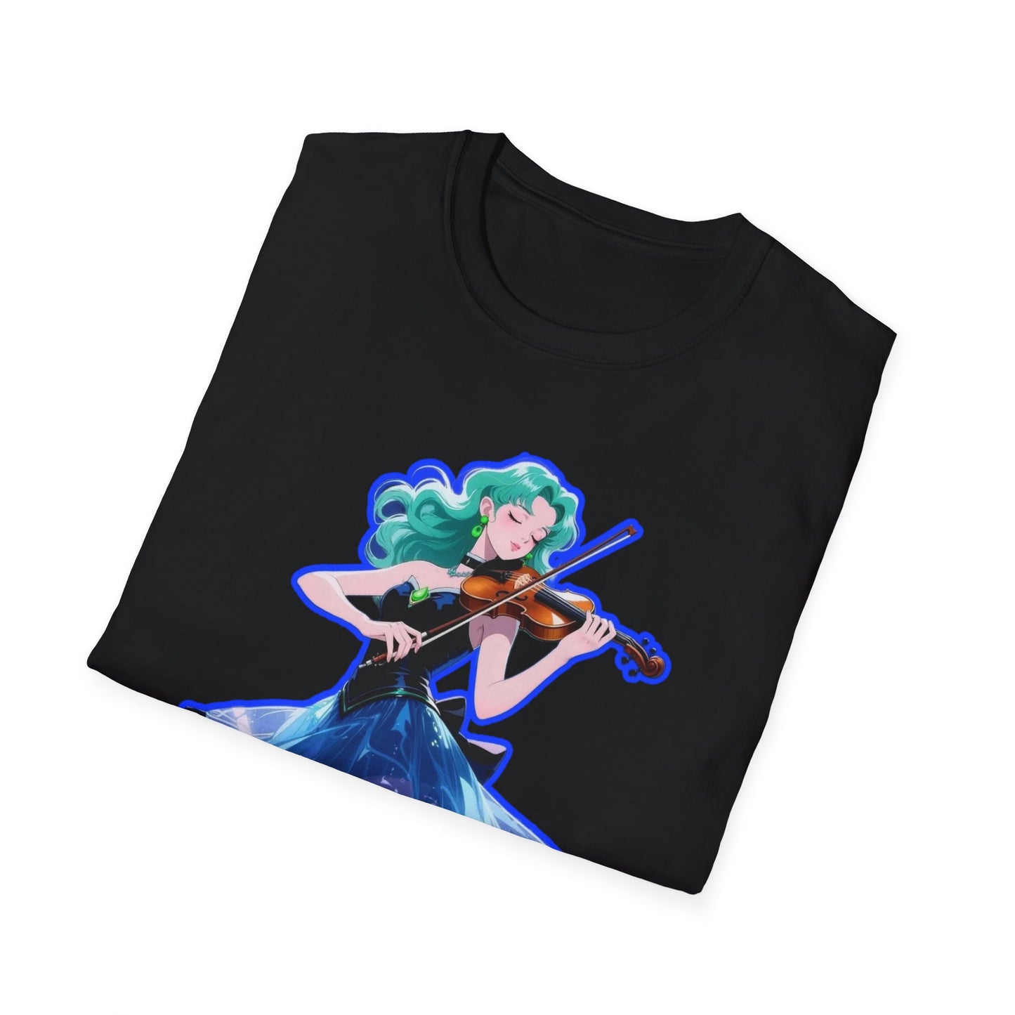 Enchanting Violinist sailor moon 7 Unisex Softstyle T-Shirt, Music Lover Gift, Casual Wear, Concert Tee, Artistic Apparel