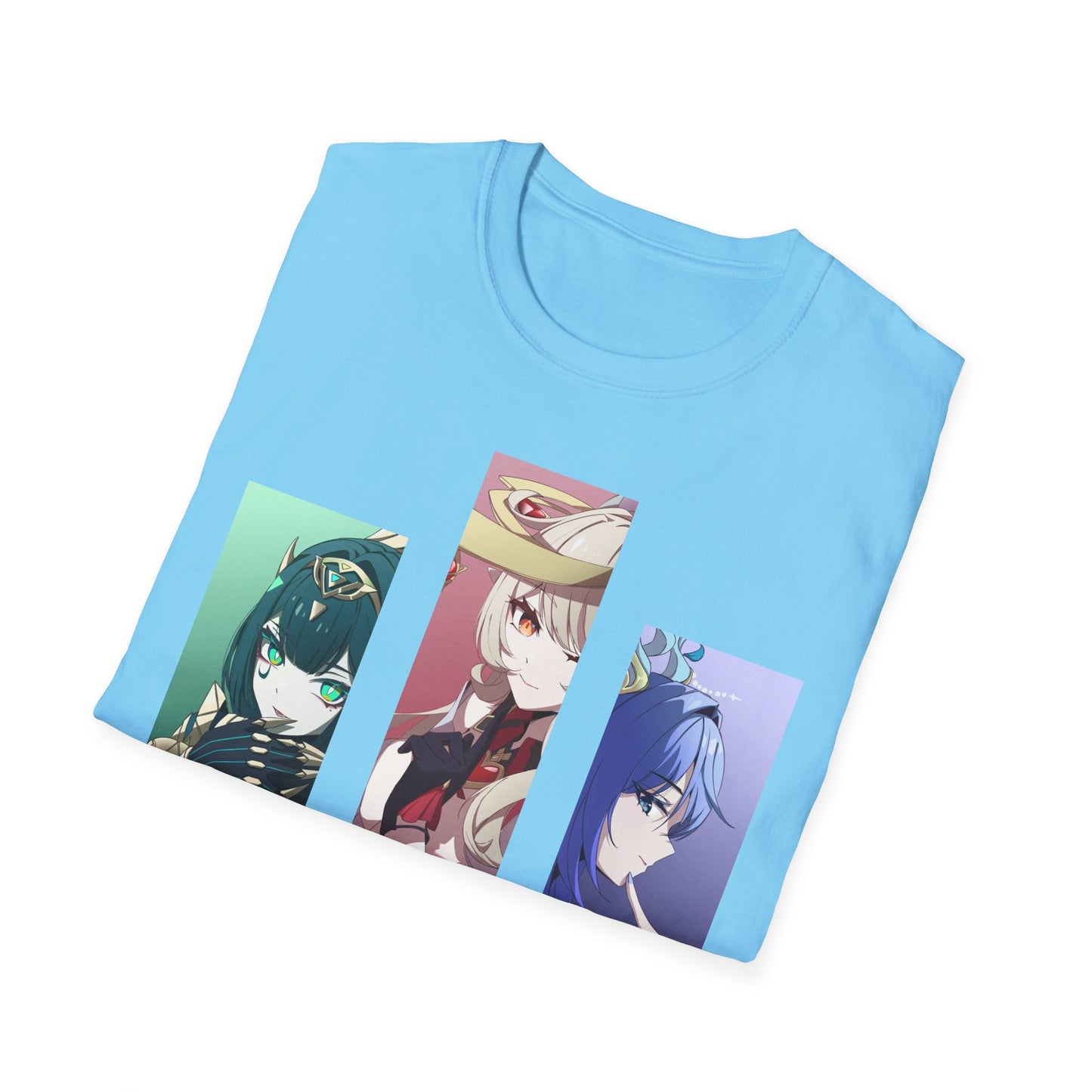 Anime Trio Unisex Softstyle T-Shirt, Casual Tee, Geek Fashion, Gift for Anime Lovers, Novelty Shirt, Unique Graphic Tee