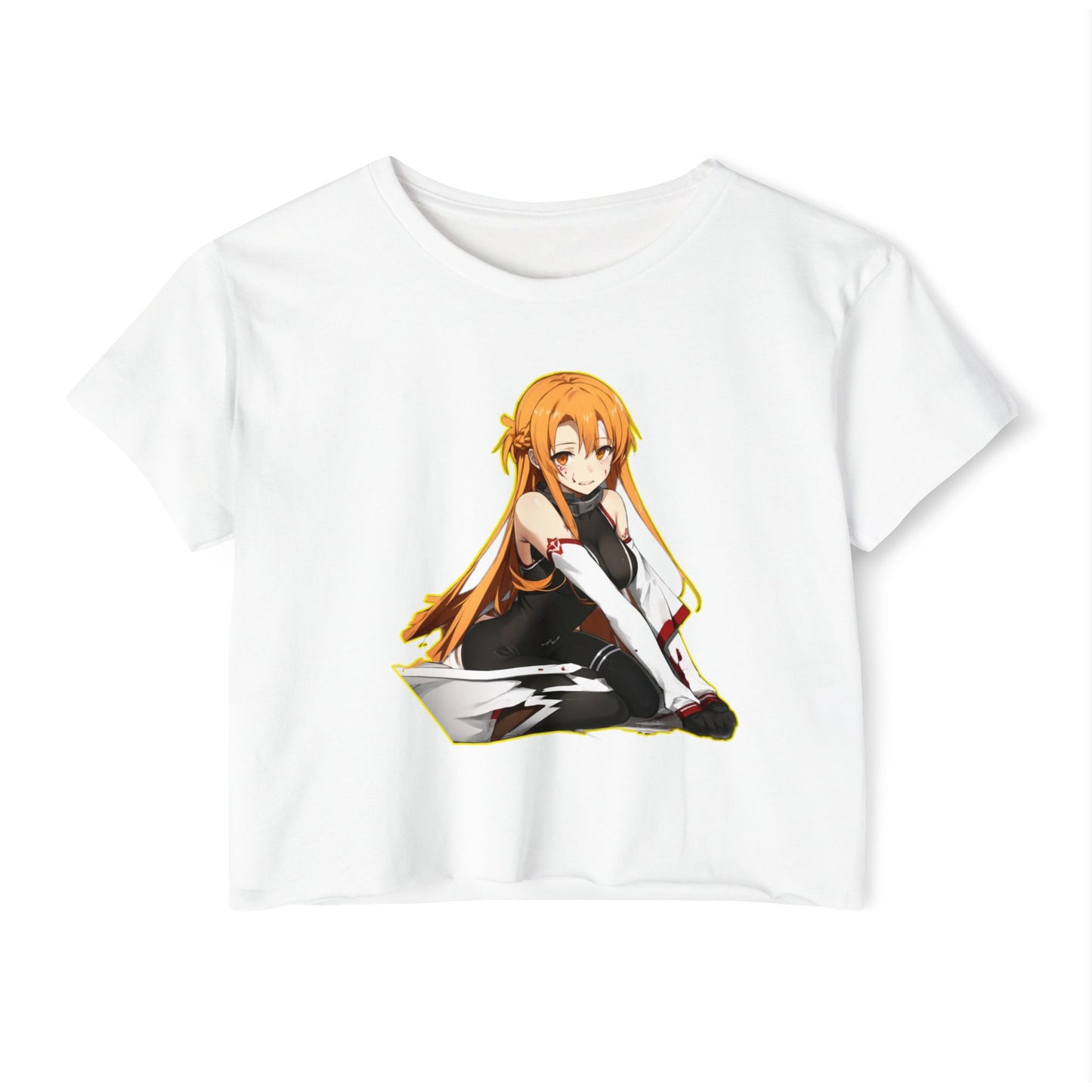 Women's Festival Crop sao 2 Top, Cute Anime Graphic Tee, Summer Concert Outfit, Stylish Casual Wear, Gift for Anime Lovers, Festival Clothing