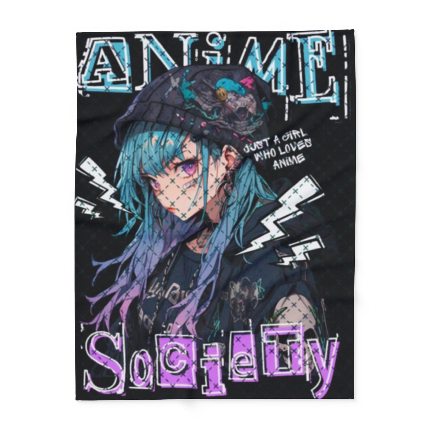 Anime Society Fleece Blanket, Cozy Throw Blanket, Warm Blanket, Gift for Anime Lovers, Home Decor, Bedroom Accessories
