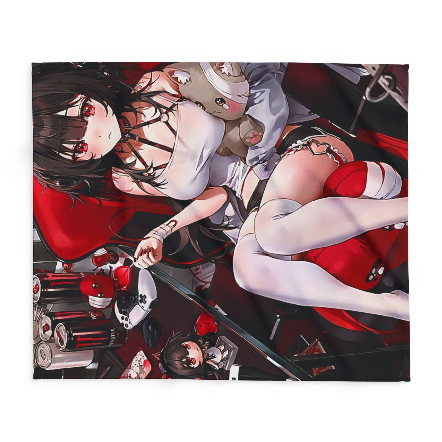 Lewd style Arctic Fleece Blanket with Stylish Anime Design - Perfect for Gaming Rooms, Gifts, Home Decor, and More