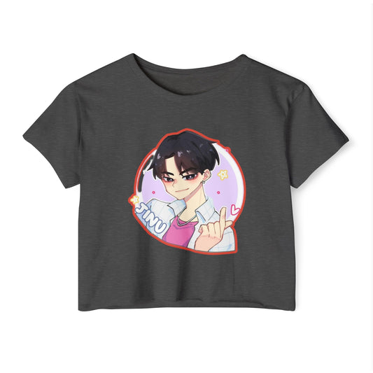 Women's Festival kpop boys 2 Crop Top with Cute Anime Design, Trendy Summer Top, Gift for Anime Lovers, Music Fest Outfit, Vibrant Graphic Tee