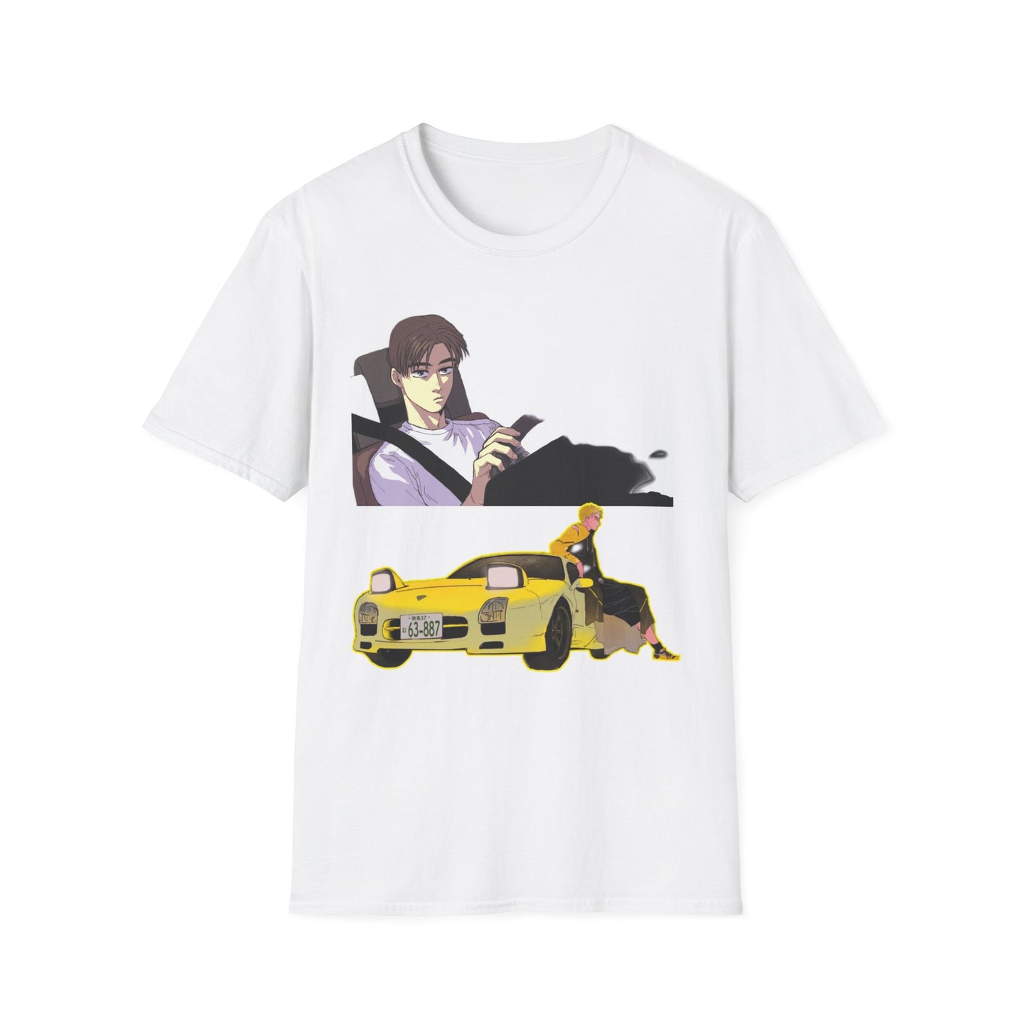 Anime-Inspired Unisex initial D 9 Softstyle T-Shirt, Graphic Tee, Casual Wear, Gift for Fans, Streetwear Style, Soft Cotton Top