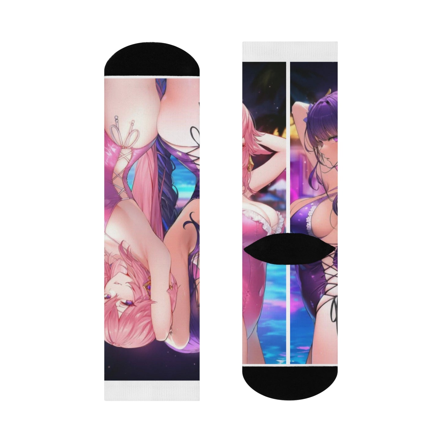Fun and Stylish Cushioned Crew Socks for Comfort and Style, Perfect for Anime Fans, Gift for Birthdays, Holidays, Cozy Lounging