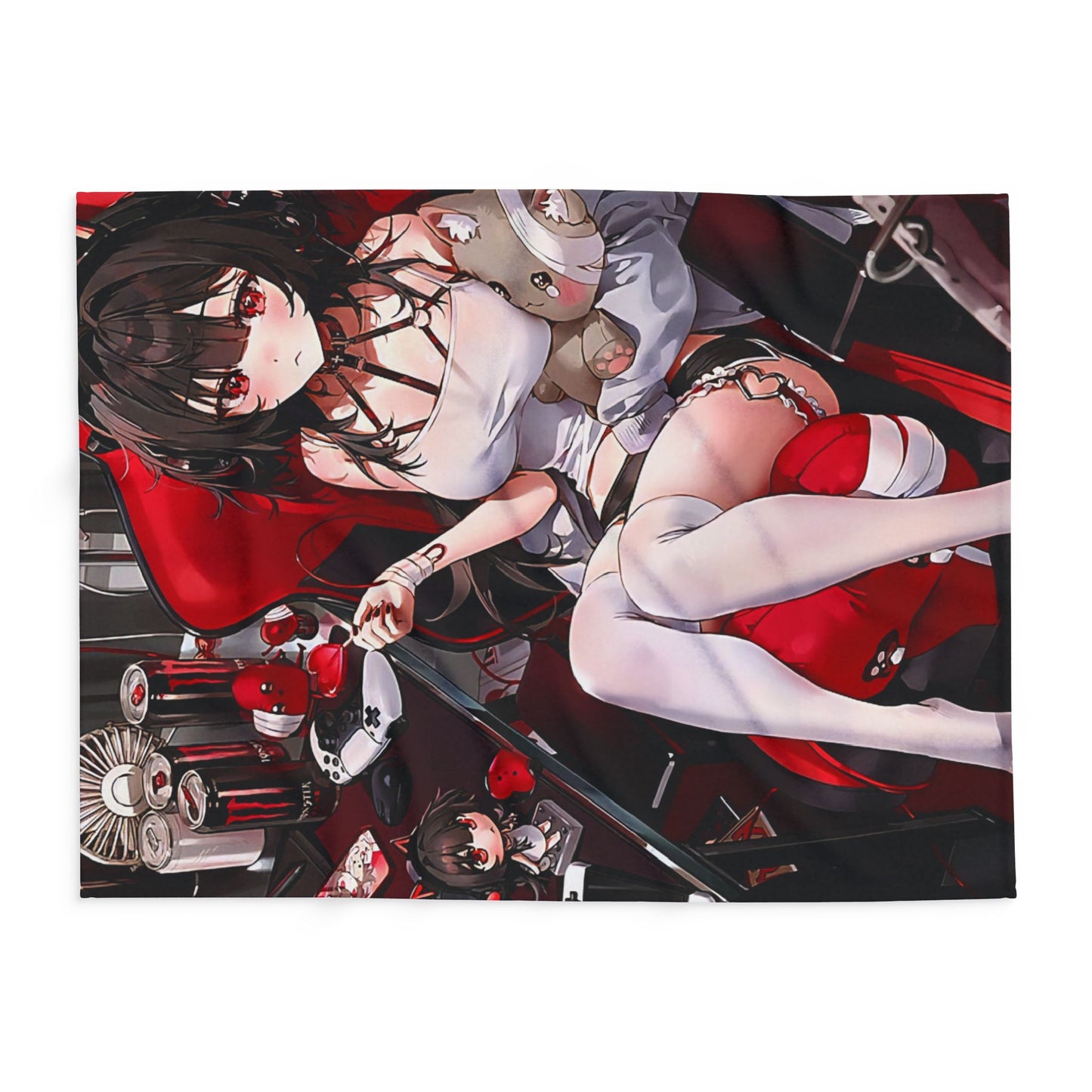 Lewd style Arctic Fleece Blanket with Stylish Anime Design - Perfect for Gaming Rooms, Gifts, Home Decor, and More