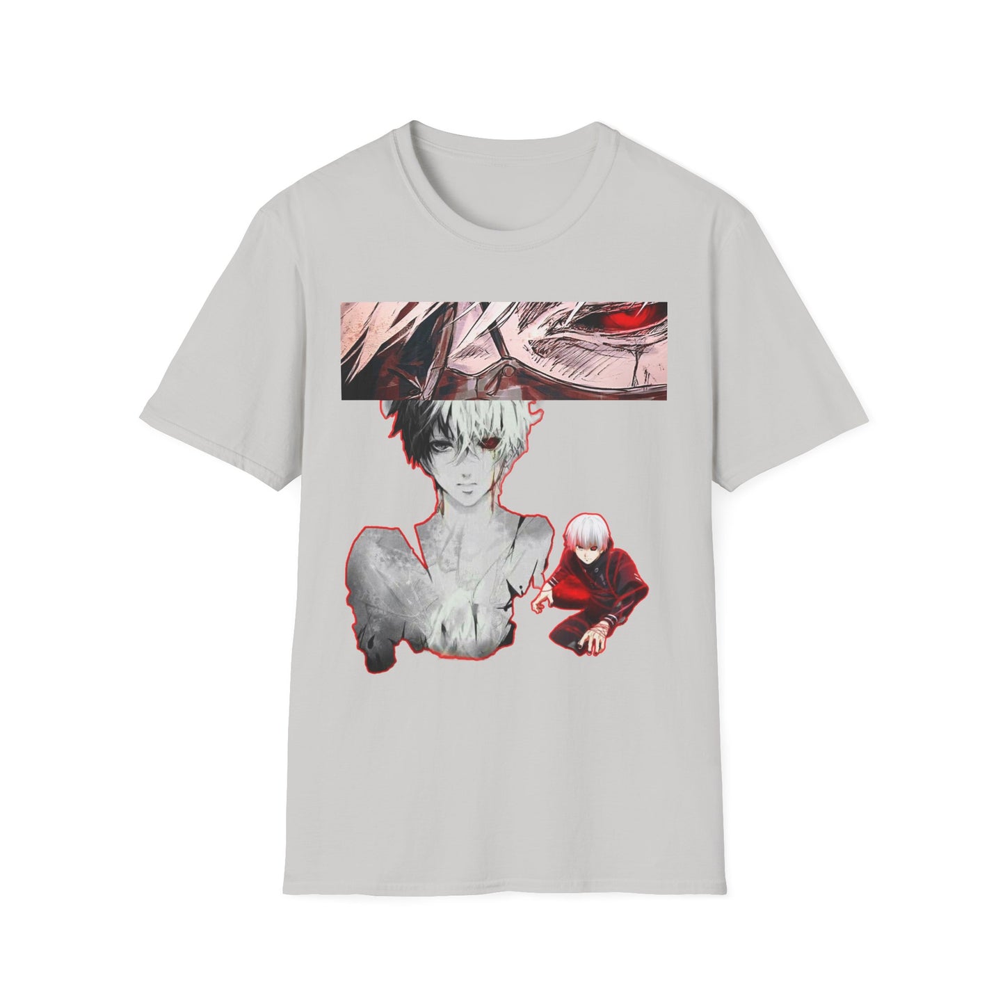 Anime-Inspired Graphic tokyo ghoul styleT-Shirt for Fans, Casual Wear, Birthday Gift, Unisex Softstyle Tee, Perfect for Conventions, Manga Enthusiasts