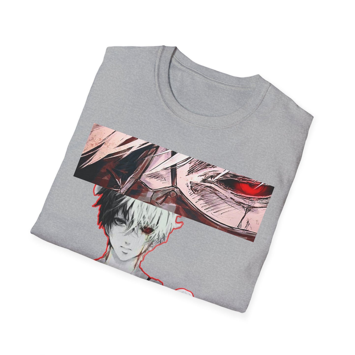 Anime-Inspired Graphic tokyo ghoul styleT-Shirt for Fans, Casual Wear, Birthday Gift, Unisex Softstyle Tee, Perfect for Conventions, Manga Enthusiasts