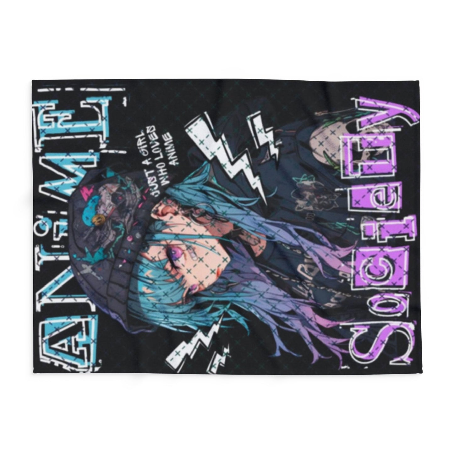 Anime Society Fleece Blanket, Cozy Throw Blanket, Warm Blanket, Gift for Anime Lovers, Home Decor, Bedroom Accessories