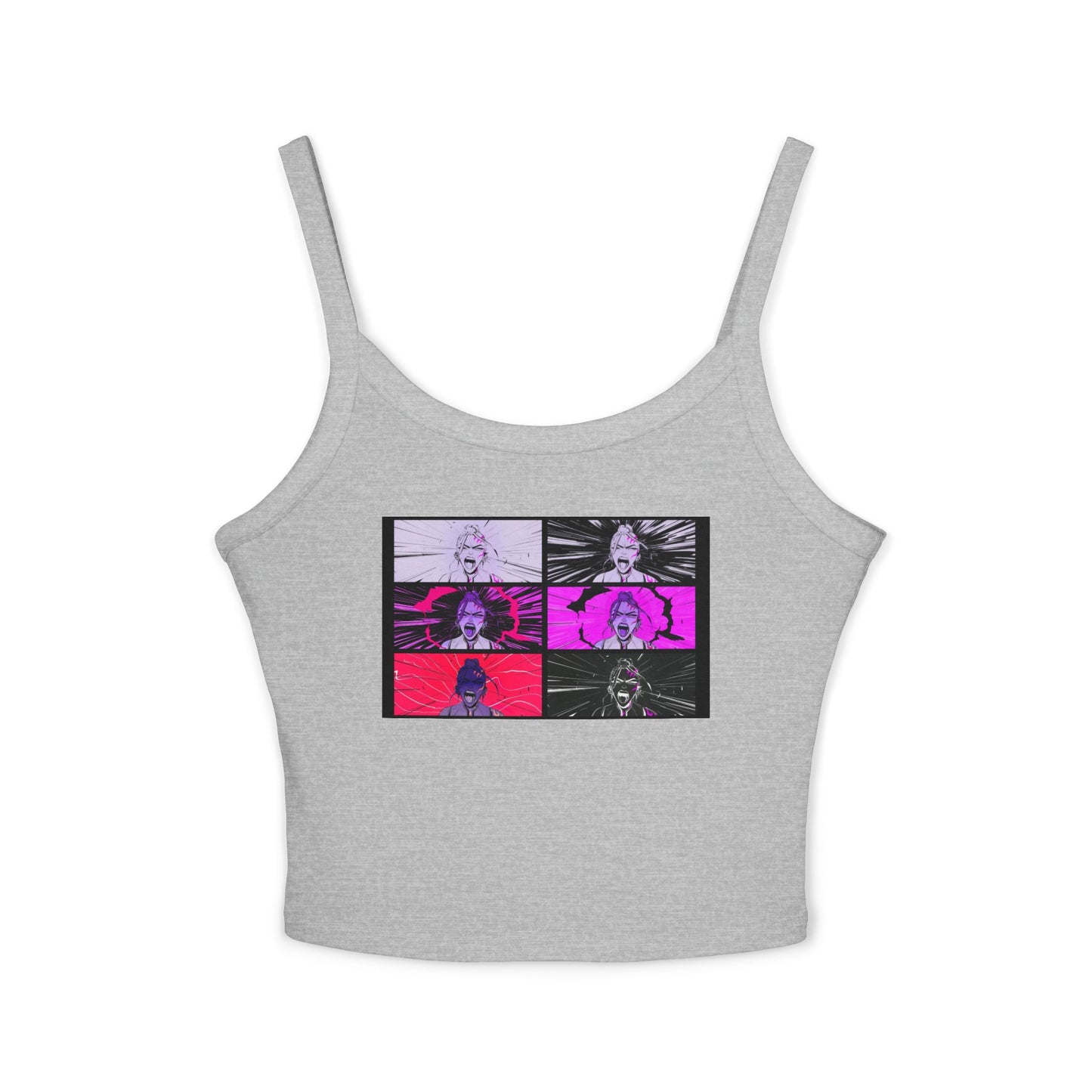 Anime-Inspired kpop Women's Spaghetti Strap Tank Top | Cute Graphic Tees for Summer, Festival Wear, Casual Outfits, Anime Lovers, Unique Gift