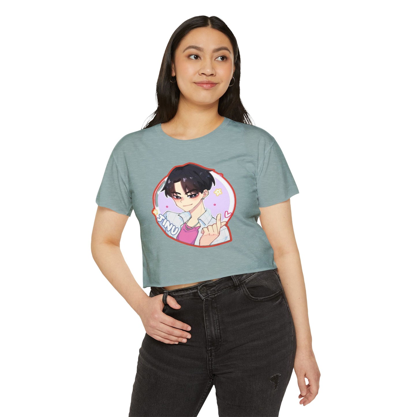 Women's Festival kpop boys 2 Crop Top with Cute Anime Design, Trendy Summer Top, Gift for Anime Lovers, Music Fest Outfit, Vibrant Graphic Tee