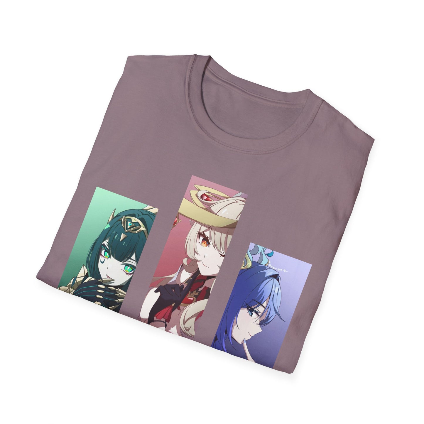 Anime Trio Unisex Softstyle T-Shirt, Casual Tee, Geek Fashion, Gift for Anime Lovers, Novelty Shirt, Unique Graphic Tee