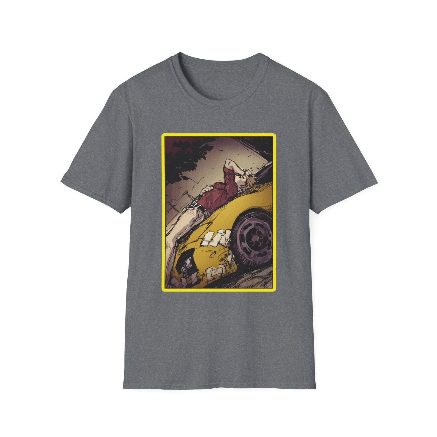 Retro Car Art initial D 11 Unisex Softstyle T-Shirt | Casual Fashion, Graphic Tee, Gift for Car Lovers, Streetwear, Vintage Aesthetic