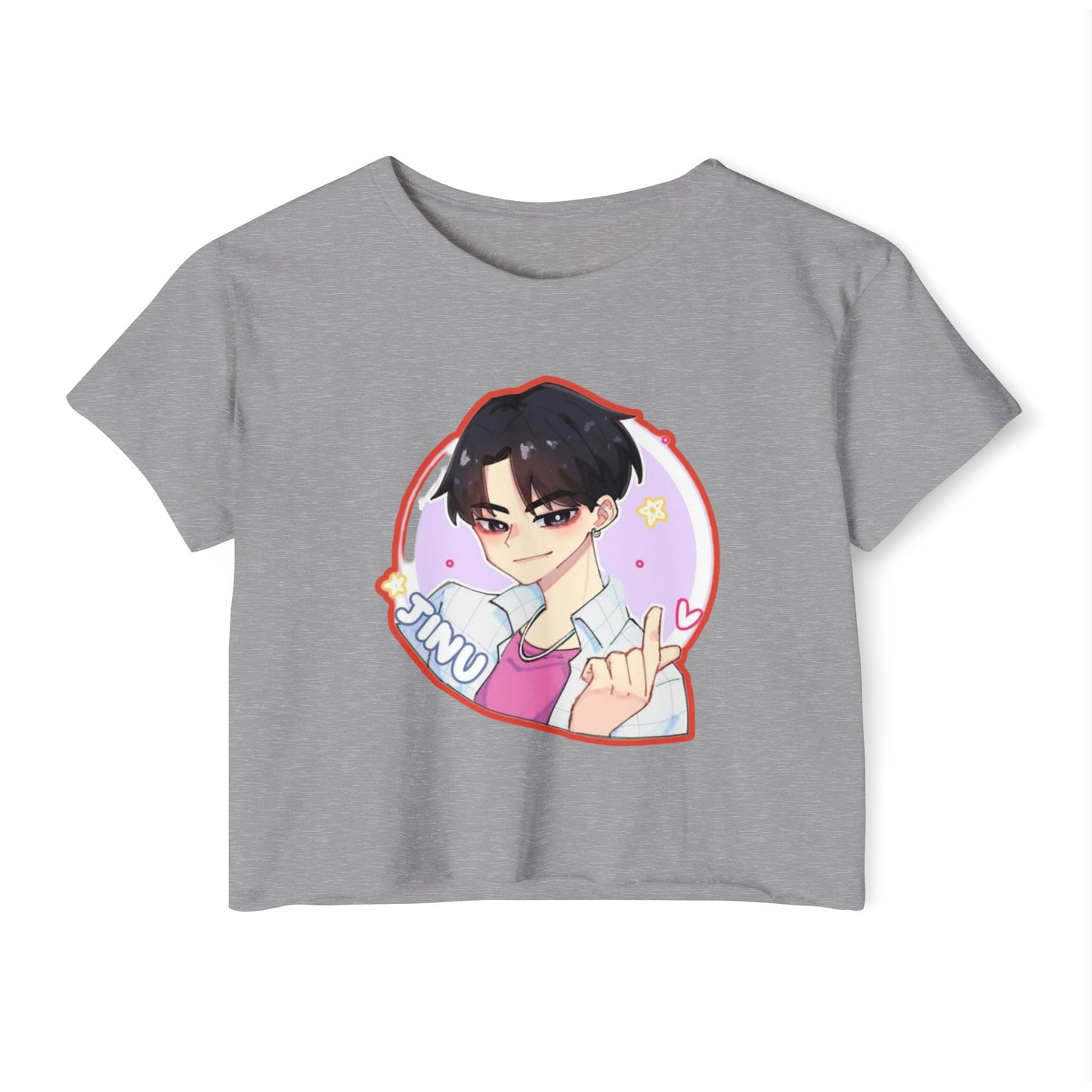 Women's Festival kpop boys 2 Crop Top with Cute Anime Design, Trendy Summer Top, Gift for Anime Lovers, Music Fest Outfit, Vibrant Graphic Tee