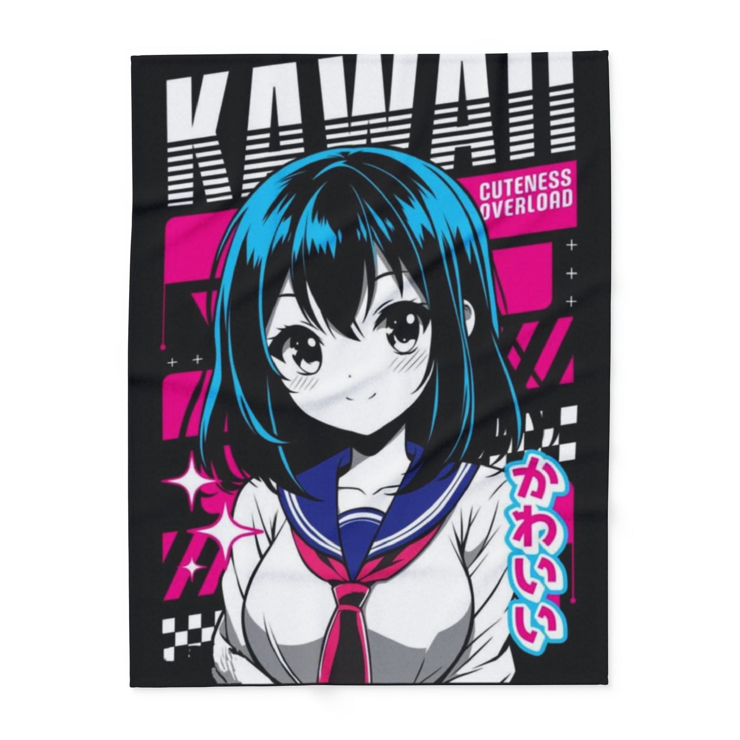 Kawaii Anime Arctic Fleece Blanket, Cozy Throw, Cute Decor, Modern Bedroom, Gift for Fans, Soft Snuggle Blanket