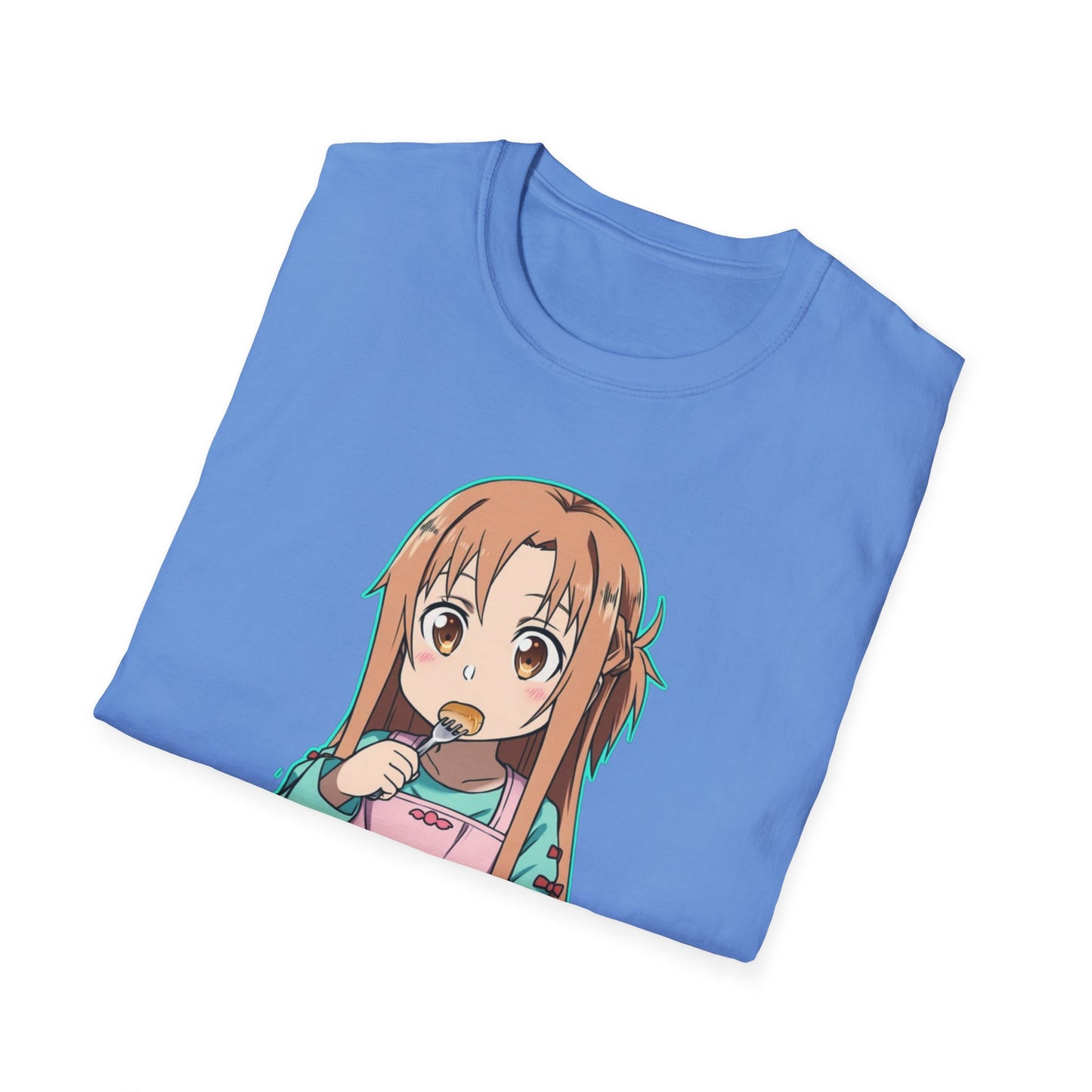 Kawaii Pancake Lover sao T-Shirt, Cute Anime Tee, Foodie Gift, Unisex Softstyle Tee, Perfect for Pancake Day, Birthday, Everyday Wear