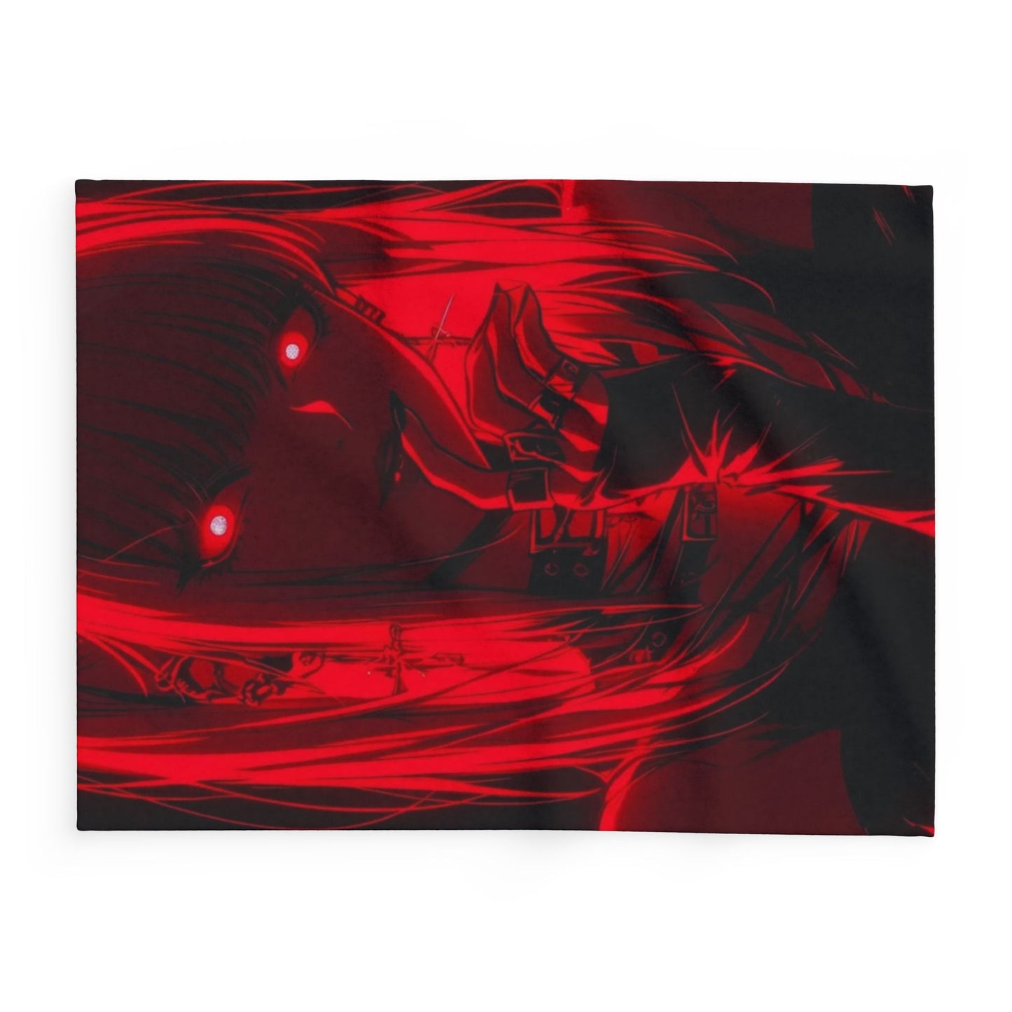 Dn missa Cozy Arctic Fleece Blanket with Striking Red Design - Perfect for Gifting, Home Décor, Anime Nights, Cozy Evenings, Horror Lovers