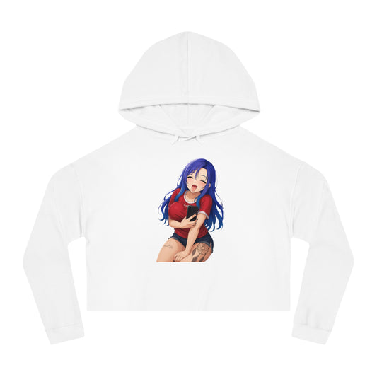 Anime-Inspired Cropped Hoodie - Cute & Sassy, Streetwear Fashion, Gift for Her, Cosplay, Casual Wear, Anime Lovers