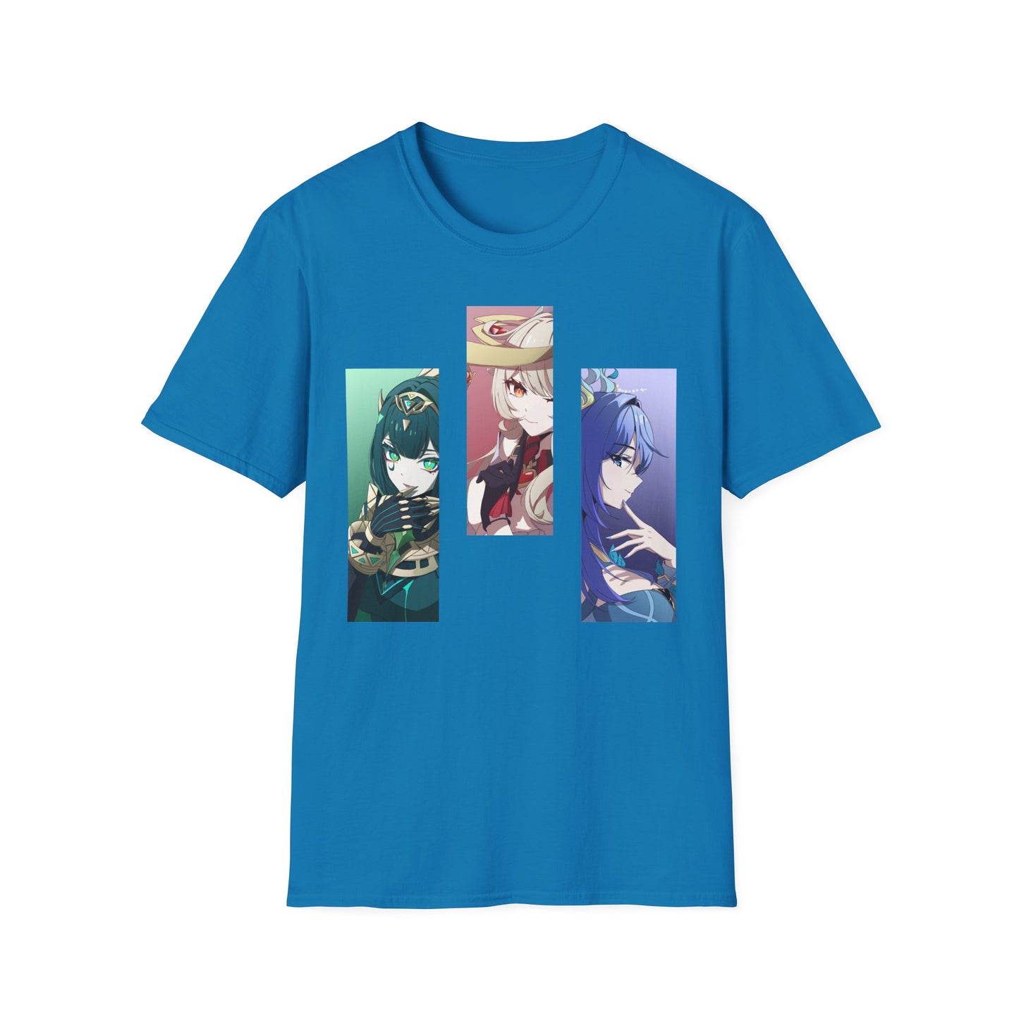 Anime Trio Unisex Softstyle T-Shirt, Casual Tee, Geek Fashion, Gift for Anime Lovers, Novelty Shirt, Unique Graphic Tee