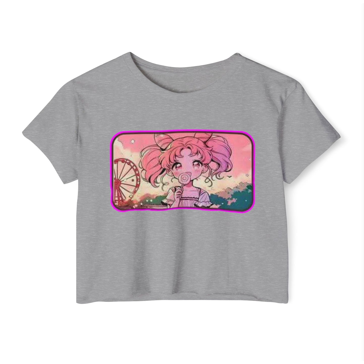 Women's sailor moon 10 Festival Crop Top, Cute Summer Tee, Boho Shirt, Music Festival Wear, Graphic Crop Top, Trendy Summer Outfit