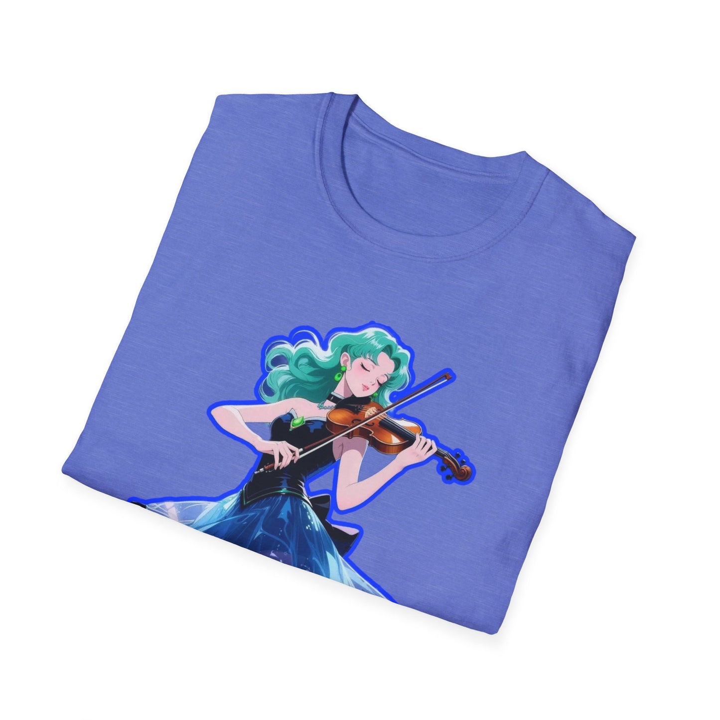 Enchanting Violinist sailor moon 7 Unisex Softstyle T-Shirt, Music Lover Gift, Casual Wear, Concert Tee, Artistic Apparel
