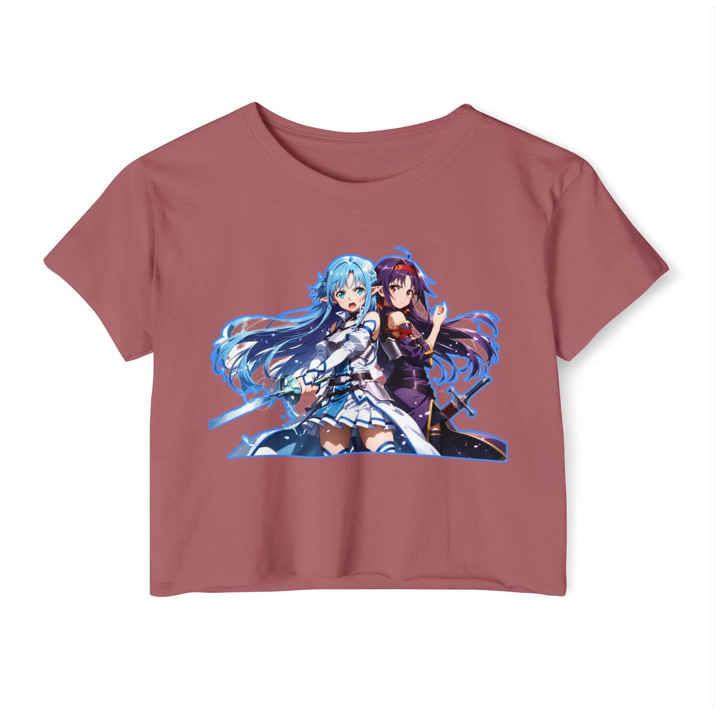 Women's Festival Crop sao 1 Top, Cute Anime Graphic Tee, Summer Concert Outfit, Stylish Casual Wear, Gift for Anime Lovers, Festival Clothing