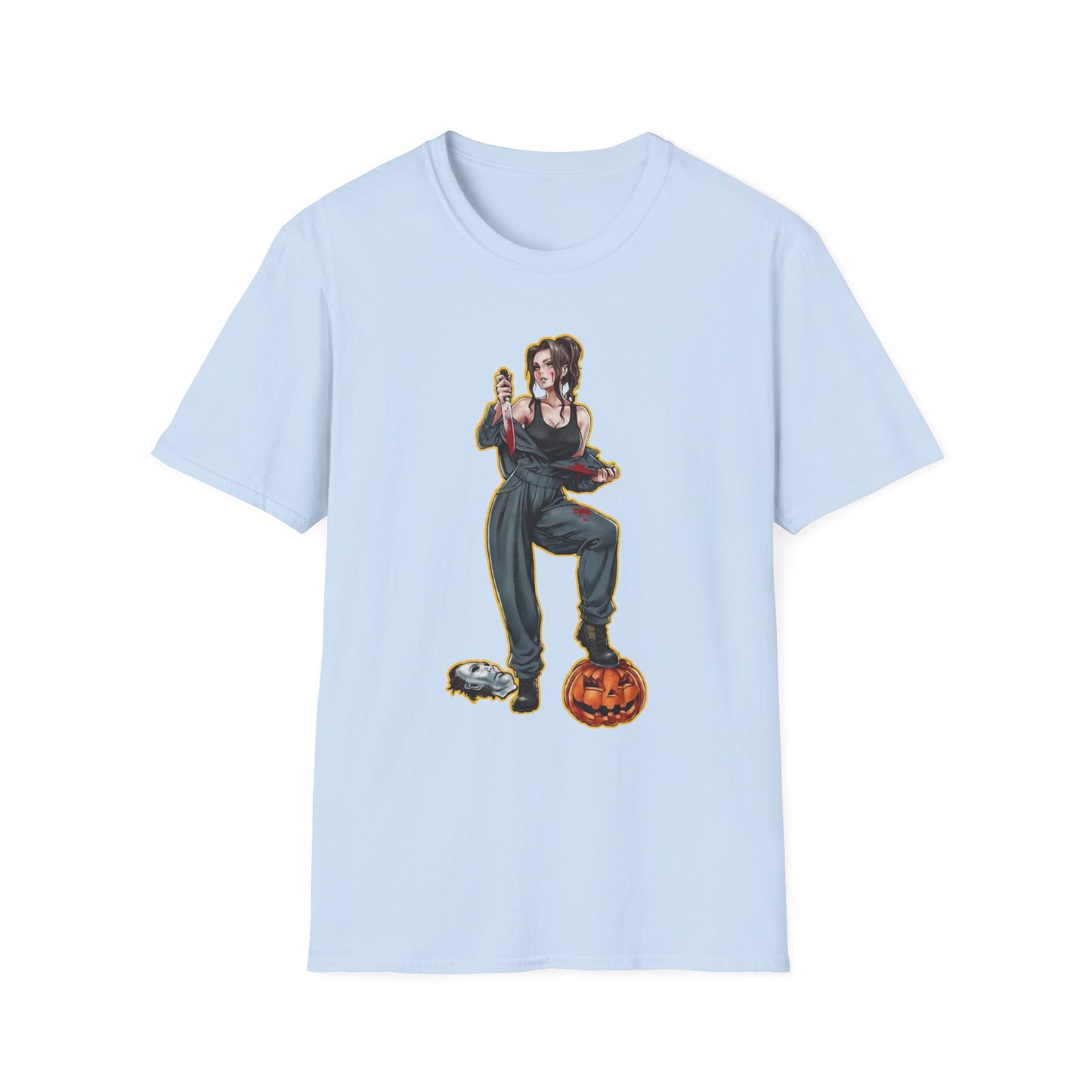 Unisex Anime Graphic spooky season masters of horror 8Tee, Playful Halloween T-Shirt, Fun Casual Wear for Anime Lovers, Gift for Friends, Unique Character Design Shirt