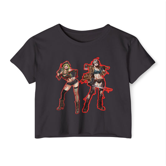 Fierce Festival spooky season masters of horror 1Crop Top, Women's Graphic Tee, Edgy Summer Shirt, Concert Outfit, Music Festival Apparel, Statement Top