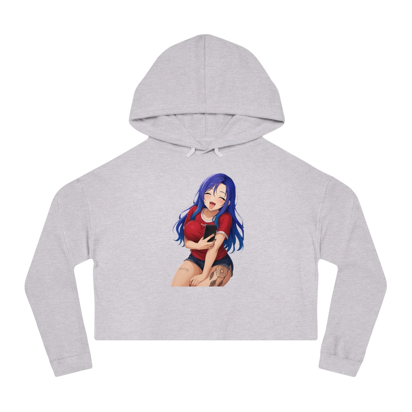 Anime-Inspired Cropped Hoodie - Cute & Sassy, Streetwear Fashion, Gift for Her, Cosplay, Casual Wear, Anime Lovers