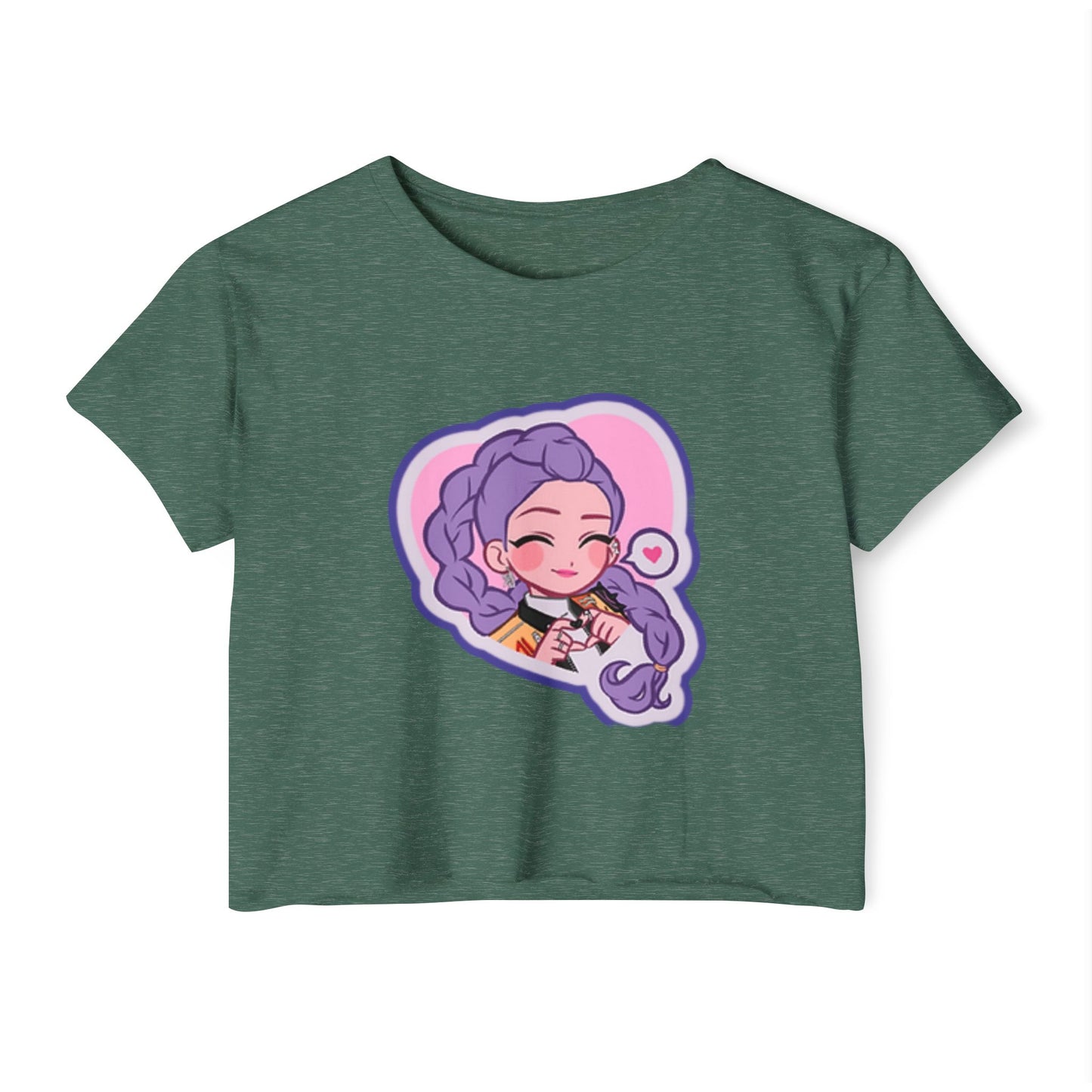 Idol style 2 Crop Top, Cute Anime Crop Top, Summer Festival Shirt, Graphic Tee for Music Festivals, Trendy Anime Apparel