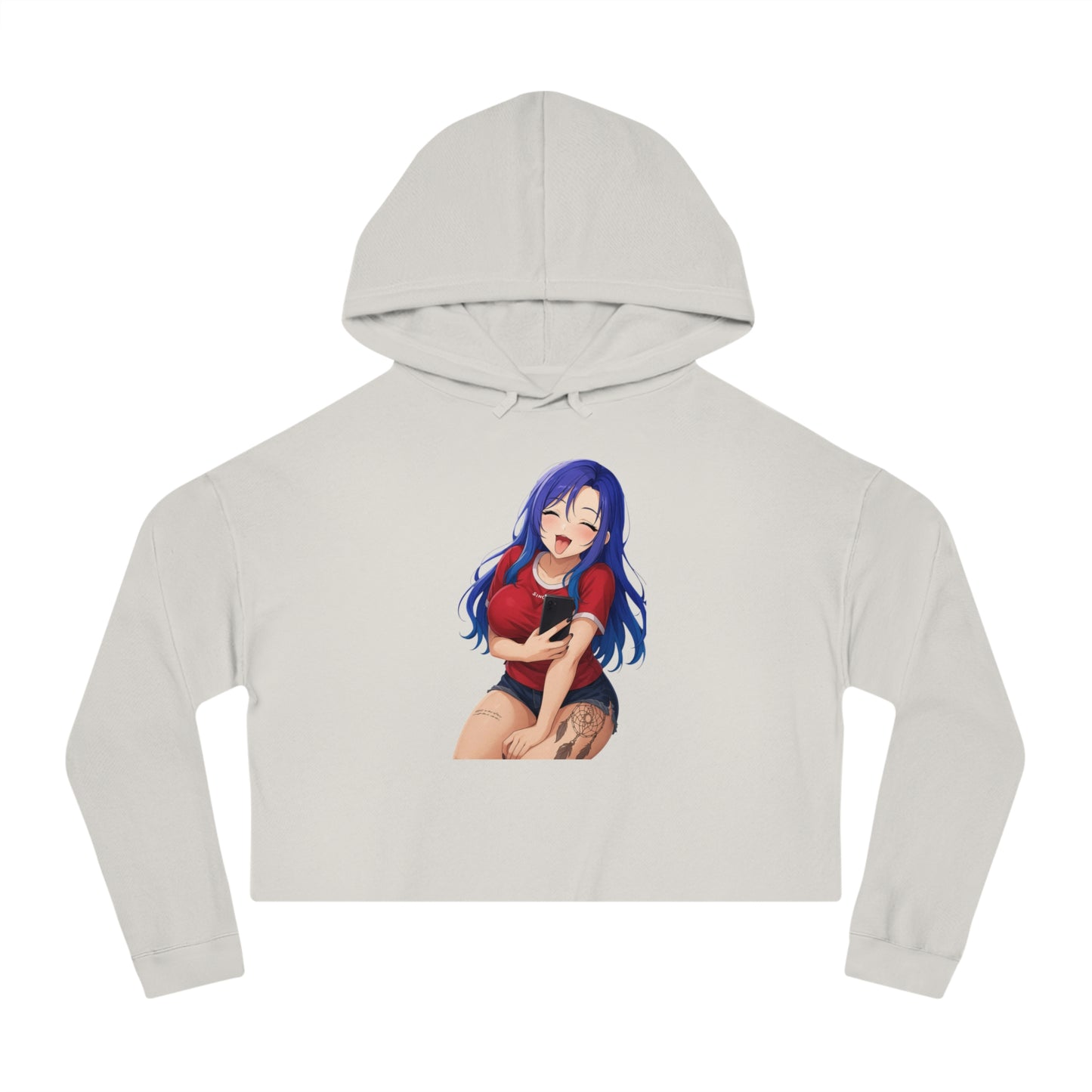 Anime-Inspired Cropped Hoodie - Cute & Sassy, Streetwear Fashion, Gift for Her, Cosplay, Casual Wear, Anime Lovers