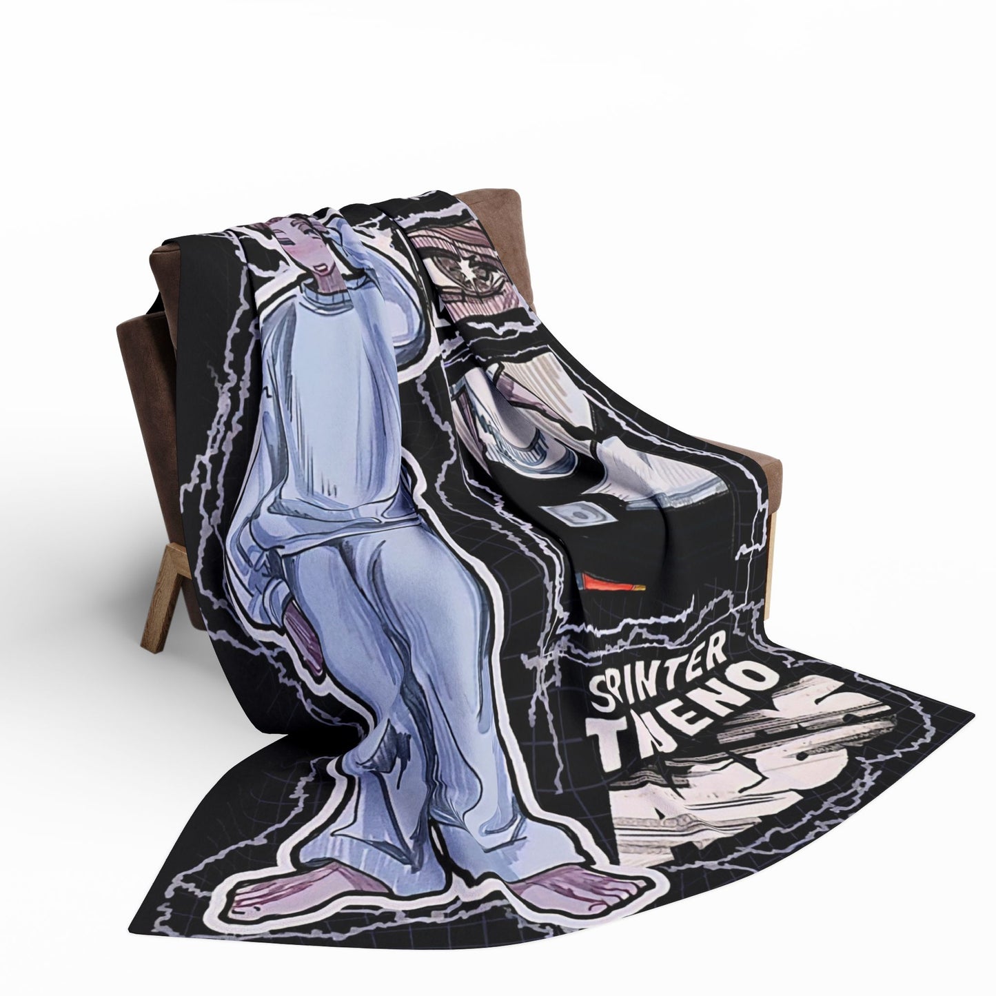 Cozy Arctic Fleece initial D 2 Blanket, Warm Throw for Home, Unique Manga Art, Perfect Gift for Anime Lovers, Comfortable Sofa Accessory