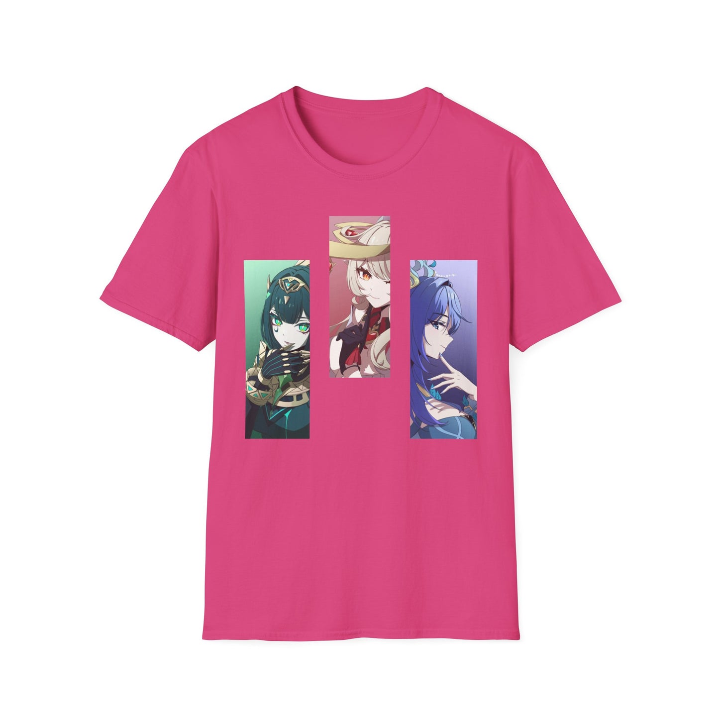 Anime Trio Unisex Softstyle T-Shirt, Casual Tee, Geek Fashion, Gift for Anime Lovers, Novelty Shirt, Unique Graphic Tee