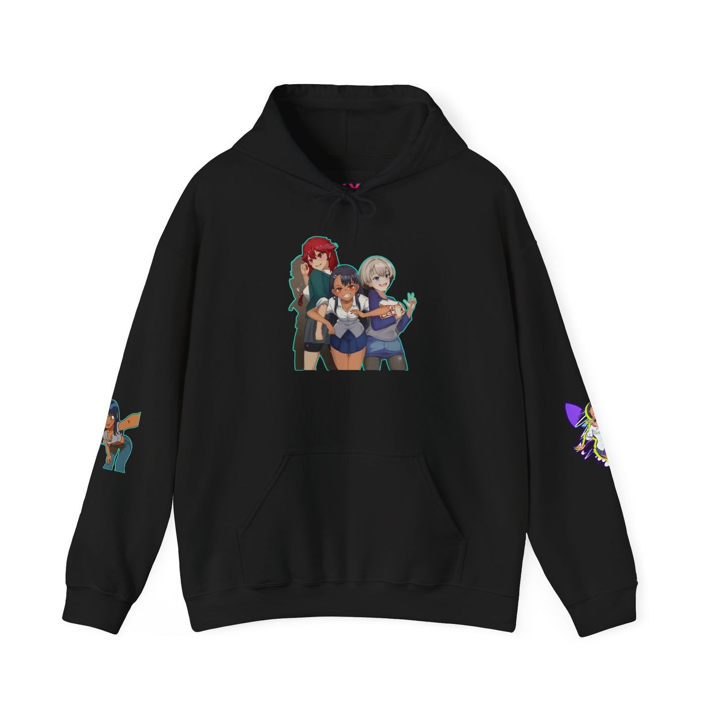 Anime-Themed Hoodie with Playful Graphics, Gift for Anime Fans, Cozy Lounge Wear, Casual Streetwear, Unique Gift Idea