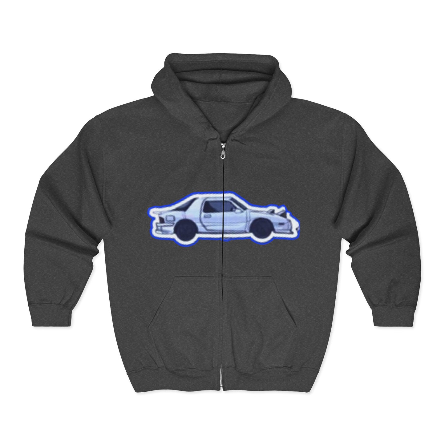 Retro Car initial D Hoodie, Unisex Zip Sweatshirt, Vintage Car Lover Gift, 80s Style Car Apparel, Perfect for Road Trips and Car Shows