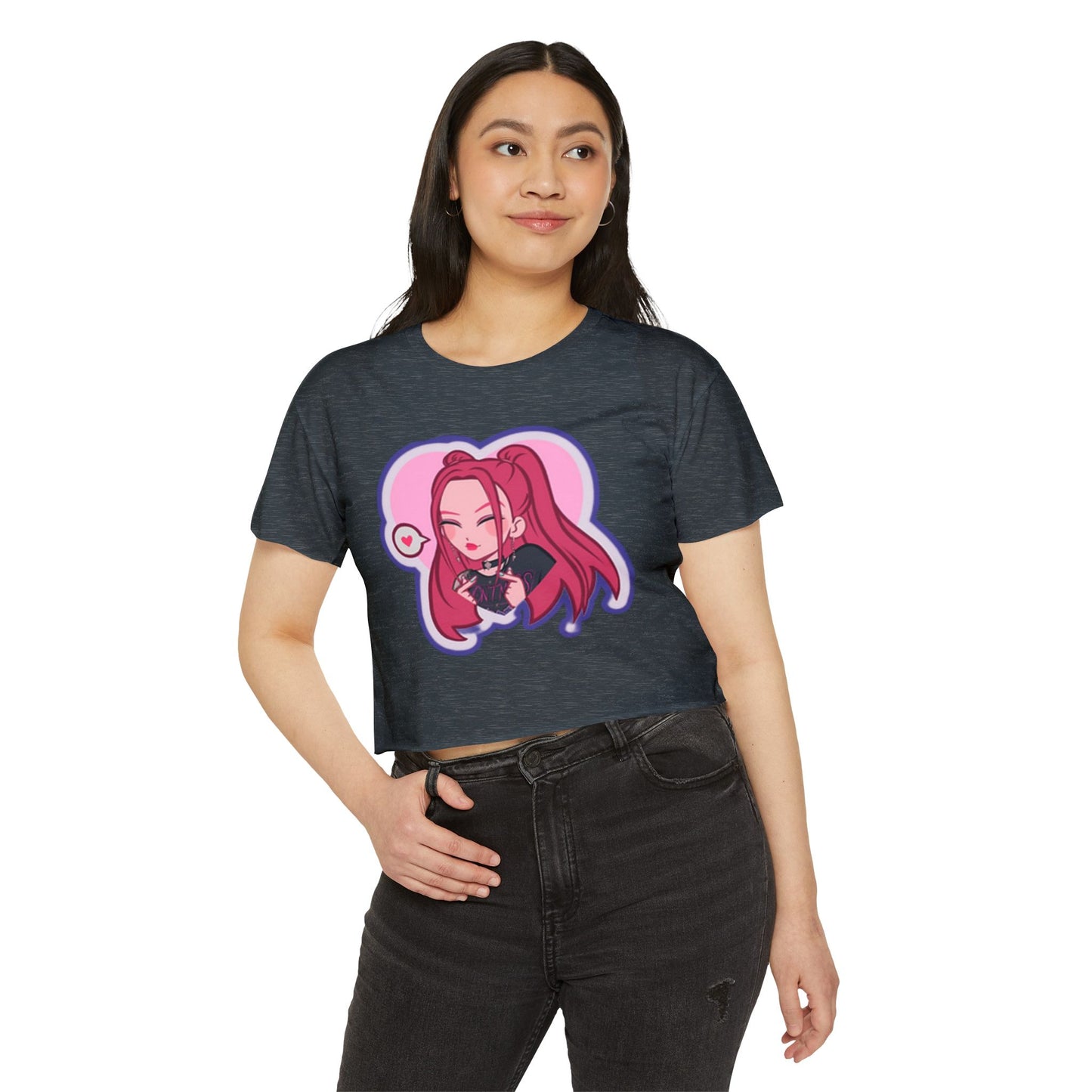 Copy of Idol style 3 Crop Top, Cute Anime Crop Top, Summer Festival Shirt, Graphic Tee for Music Festivals, Trendy Anime Apparel