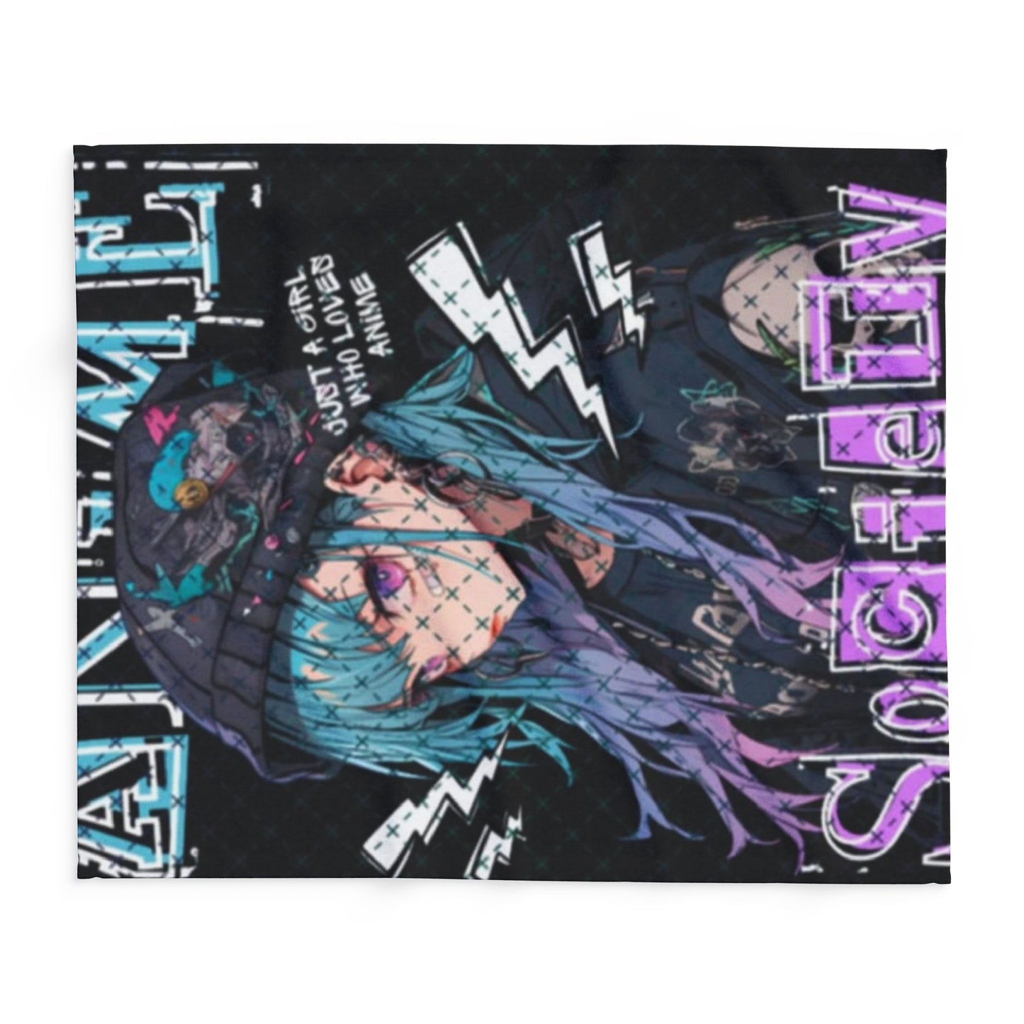 Anime Society Fleece Blanket, Cozy Throw Blanket, Warm Blanket, Gift for Anime Lovers, Home Decor, Bedroom Accessories
