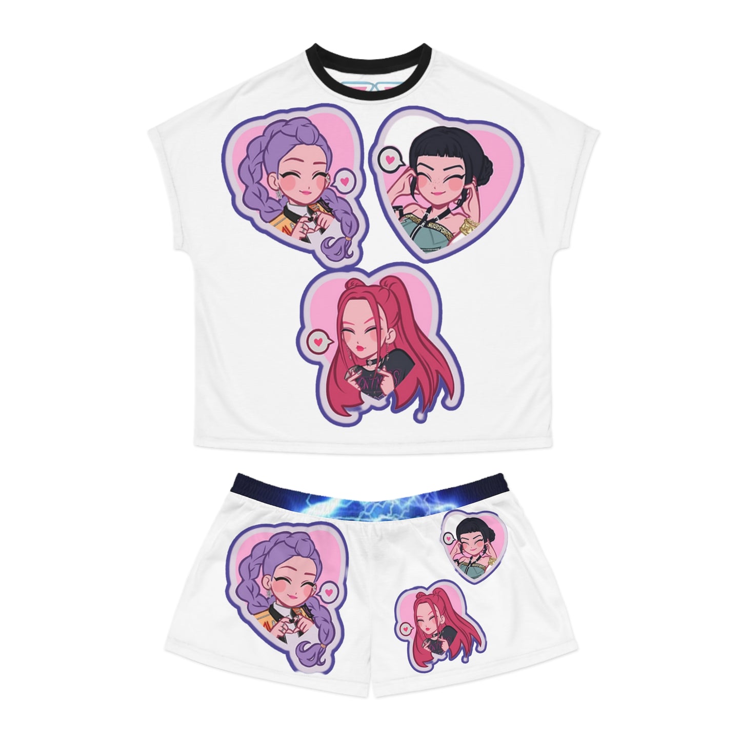 Idol style  Women's Short Pajama Set, Cute and Comfy Sleepwear, Perfect for Sleepovers, Anime Conventions, Gifts for Fans, Relaxation Wear