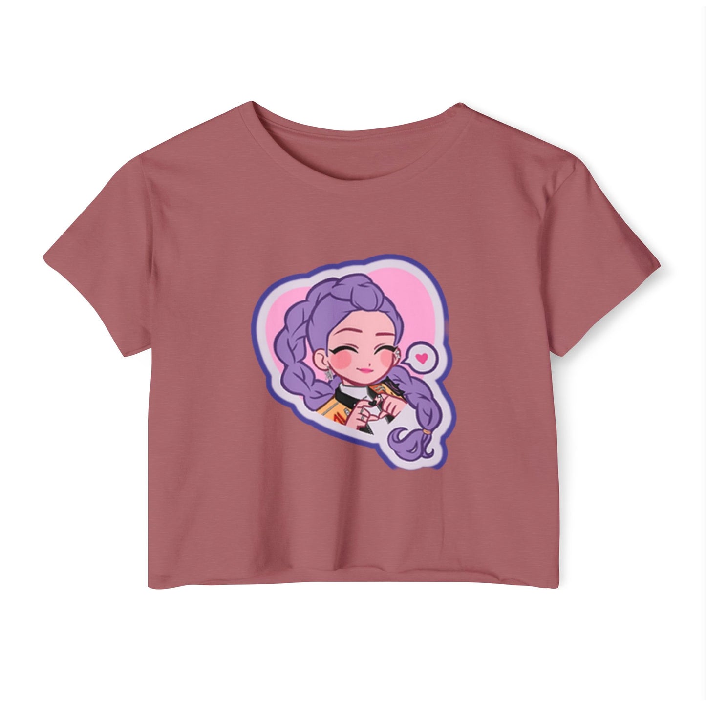 Idol style 2 Crop Top, Cute Anime Crop Top, Summer Festival Shirt, Graphic Tee for Music Festivals, Trendy Anime Apparel