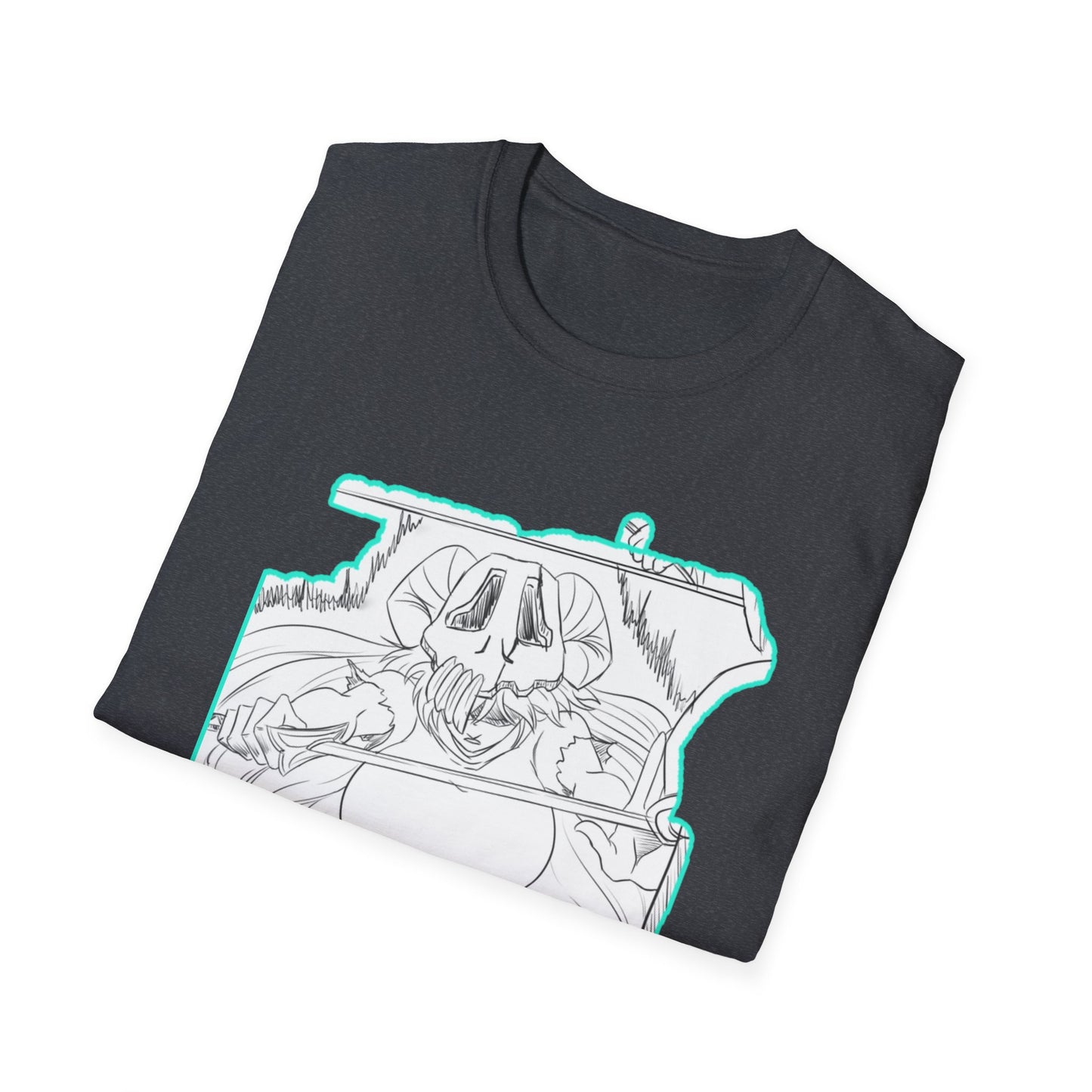 Chill Vibes Graphic bleach 6 Tee - Skeleton Art Design, Unisex Softstyle T-Shirt for Casual Wear, Gift for Horror Fans, Cool Summer Shirt