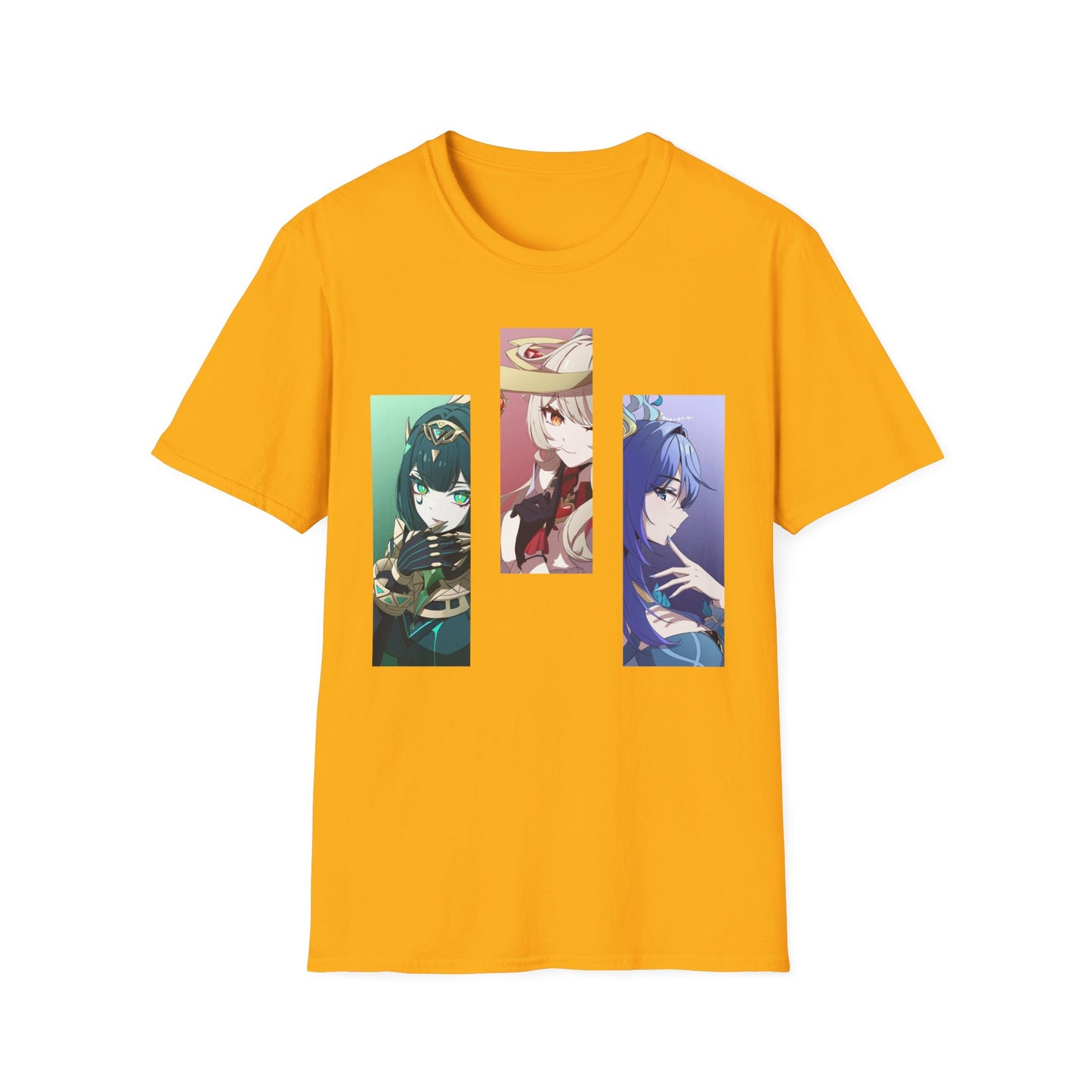 Anime Trio Unisex Softstyle T-Shirt, Casual Tee, Geek Fashion, Gift for Anime Lovers, Novelty Shirt, Unique Graphic Tee