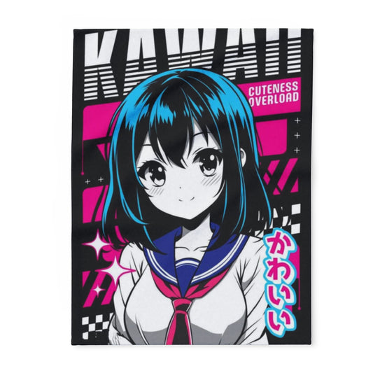 Kawaii Anime Arctic Fleece Blanket, Cozy Throw, Cute Decor, Modern Bedroom, Gift for Fans, Soft Snuggle Blanket