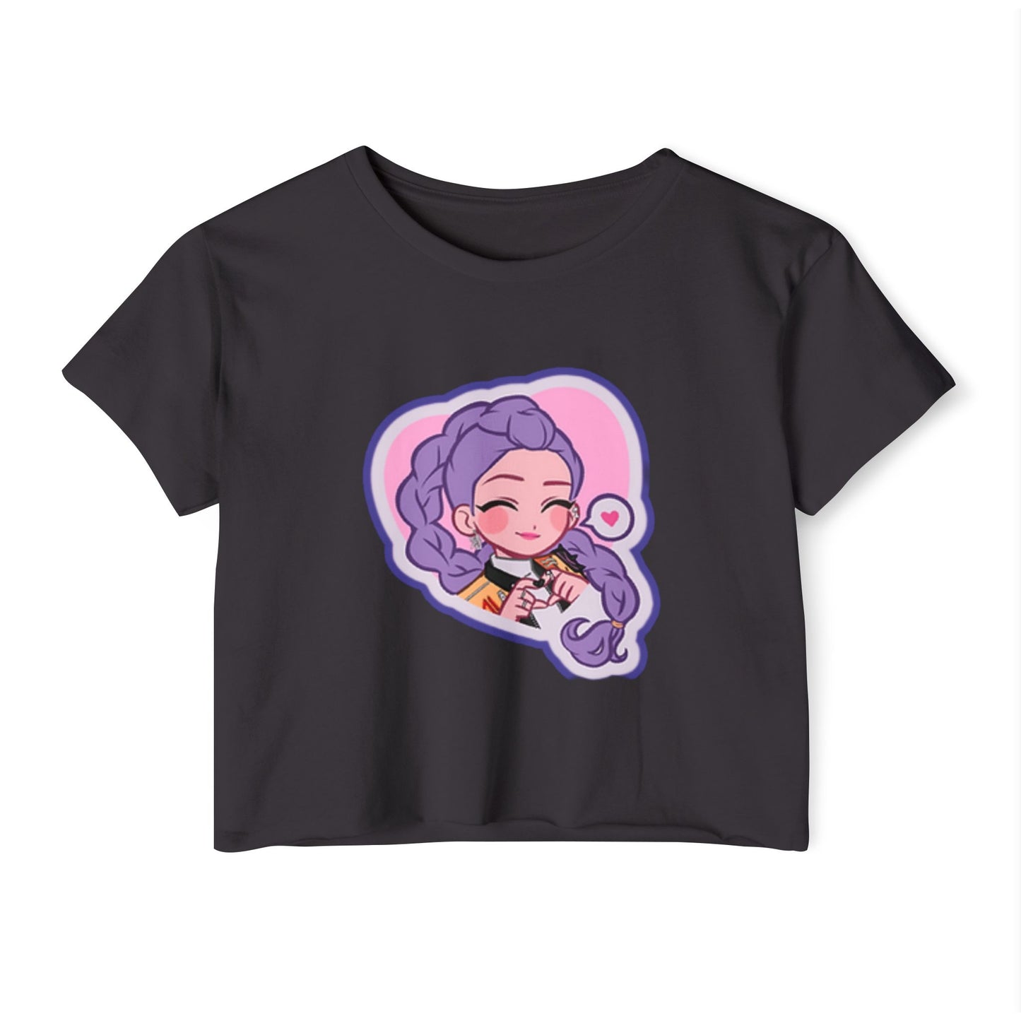 Idol style 2 Crop Top, Cute Anime Crop Top, Summer Festival Shirt, Graphic Tee for Music Festivals, Trendy Anime Apparel