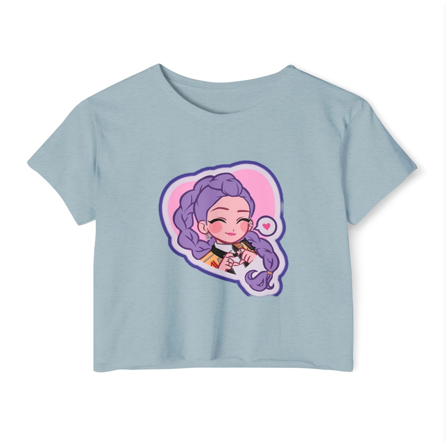 Idol style 2 Crop Top, Cute Anime Crop Top, Summer Festival Shirt, Graphic Tee for Music Festivals, Trendy Anime Apparel