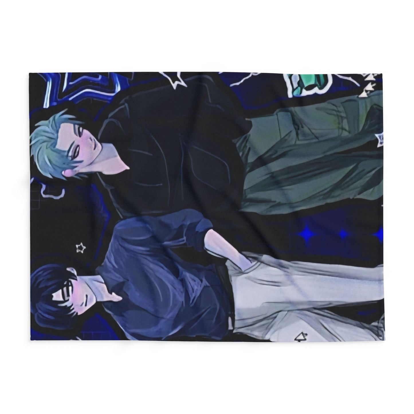 Cozy Arctic initial D Fleece Blanket with Trendy Anime Characters, Perfect for Comfort, Gifting, Home Decor, Anime Fans, Cozy Evenings
