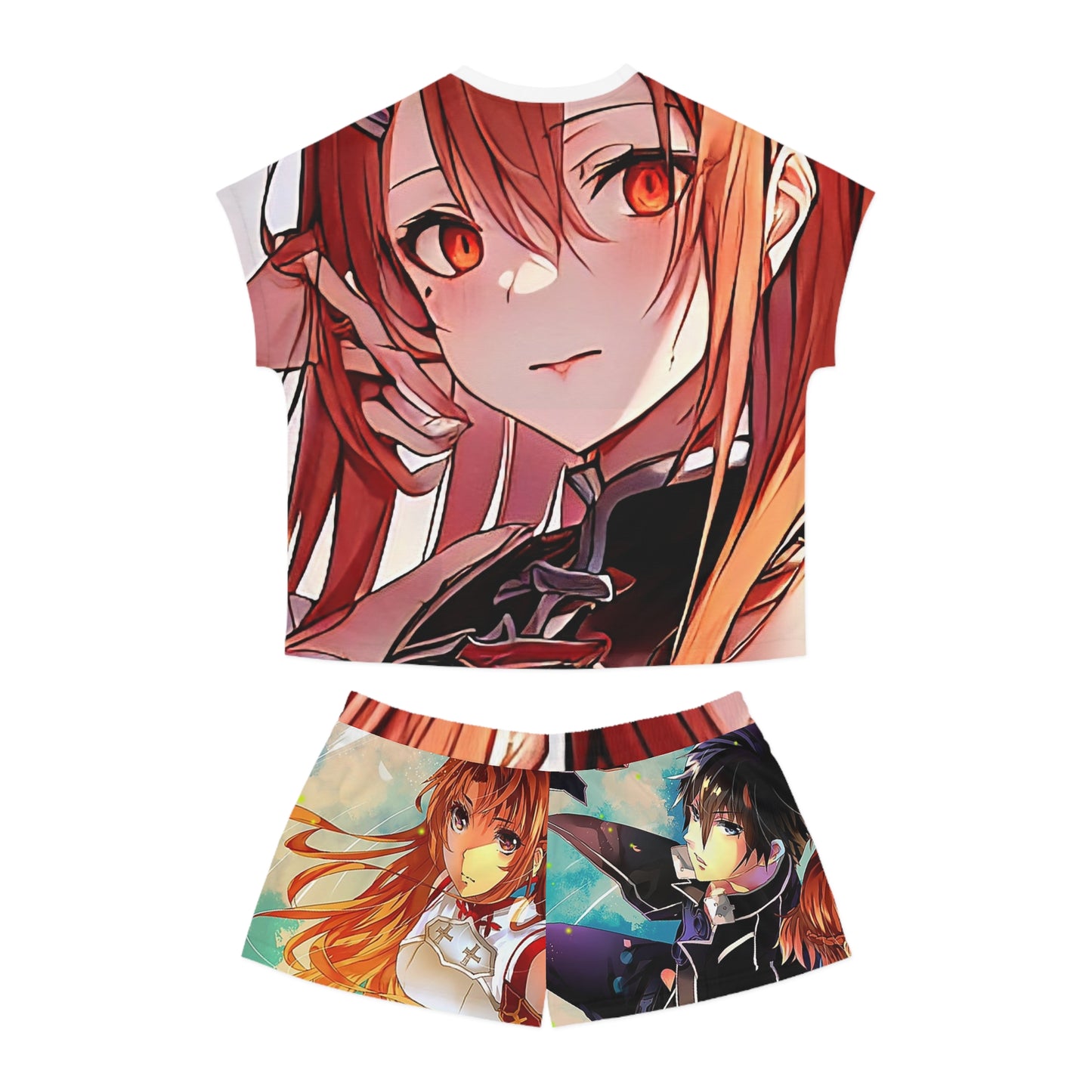 Anime-Inspired sao 1 Women's Pajama Set, Cozy Sleepwear, Short PJs, Perfect for Gifts, Relaxing Nights, Casual Loungewear, Fantasy Theme