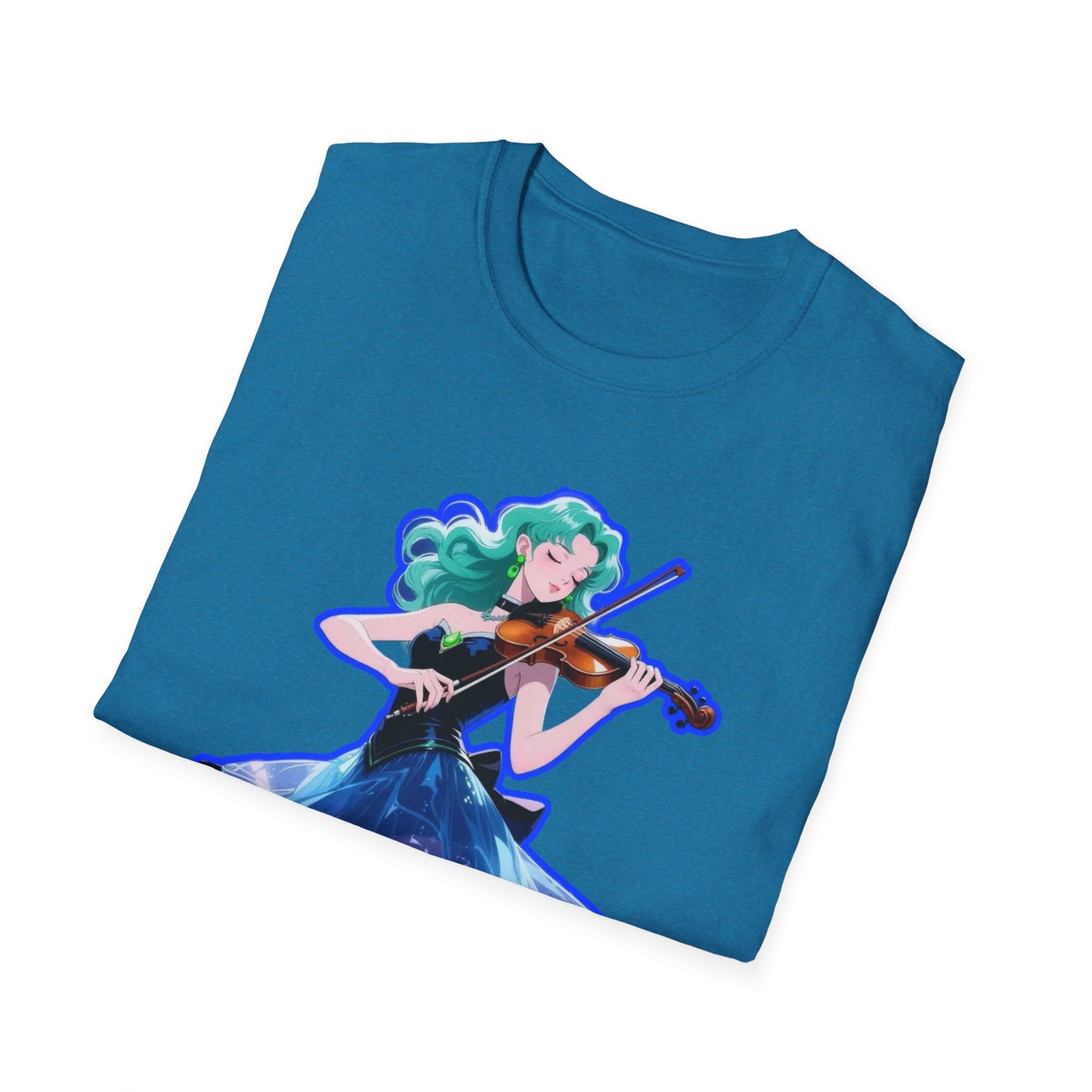 Enchanting Violinist sailor moon 7 Unisex Softstyle T-Shirt, Music Lover Gift, Casual Wear, Concert Tee, Artistic Apparel
