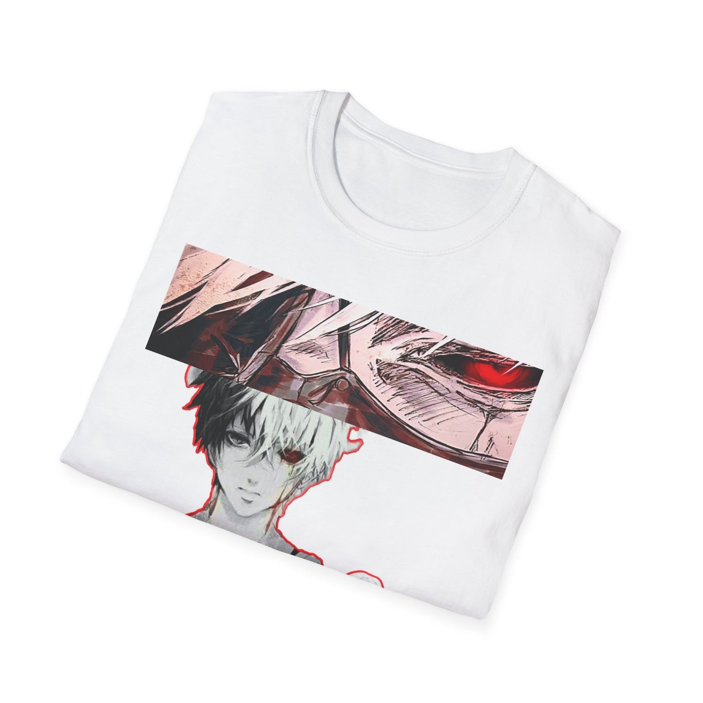 Anime-Inspired Graphic tokyo ghoul styleT-Shirt for Fans, Casual Wear, Birthday Gift, Unisex Softstyle Tee, Perfect for Conventions, Manga Enthusiasts