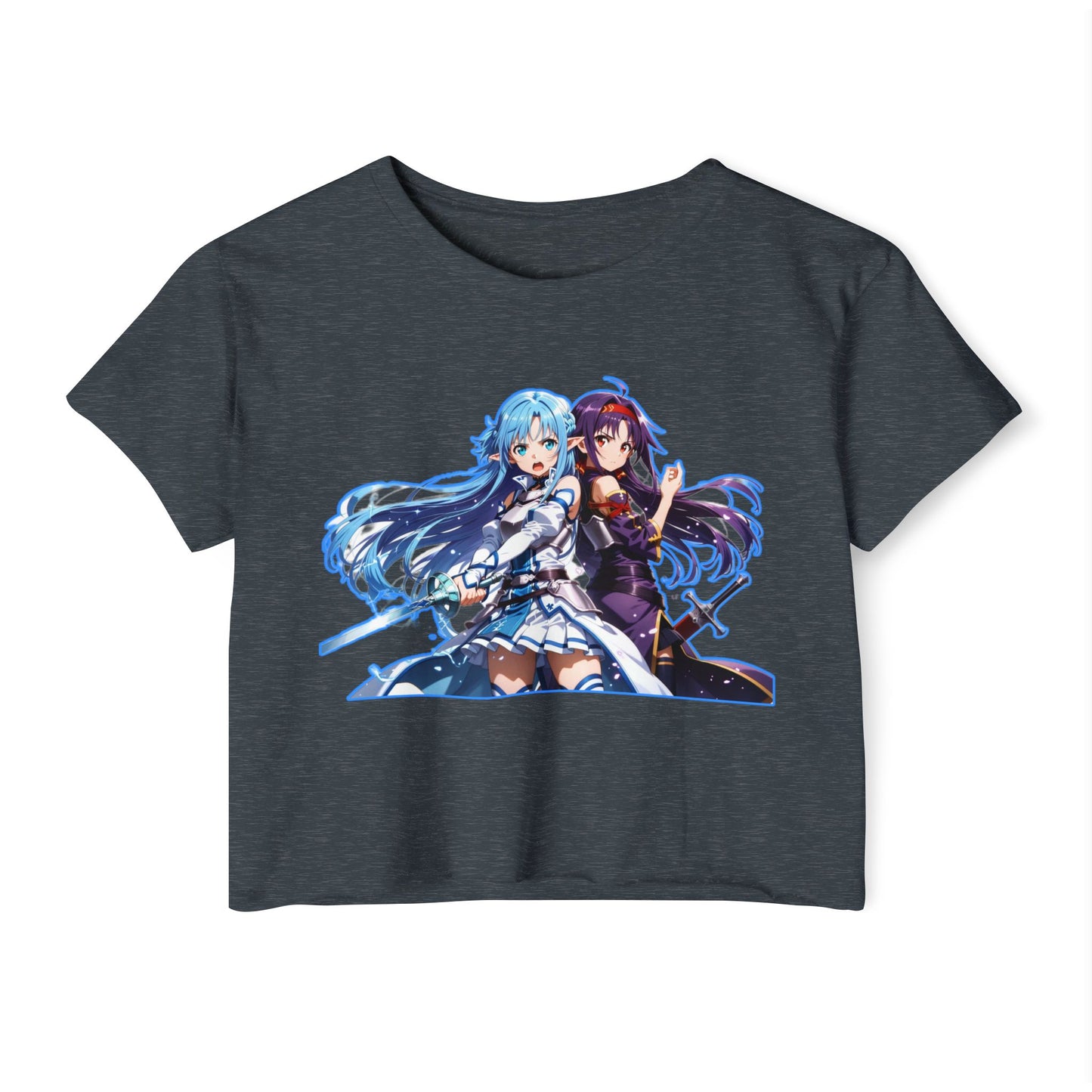Women's Festival Crop sao 1 Top, Cute Anime Graphic Tee, Summer Concert Outfit, Stylish Casual Wear, Gift for Anime Lovers, Festival Clothing